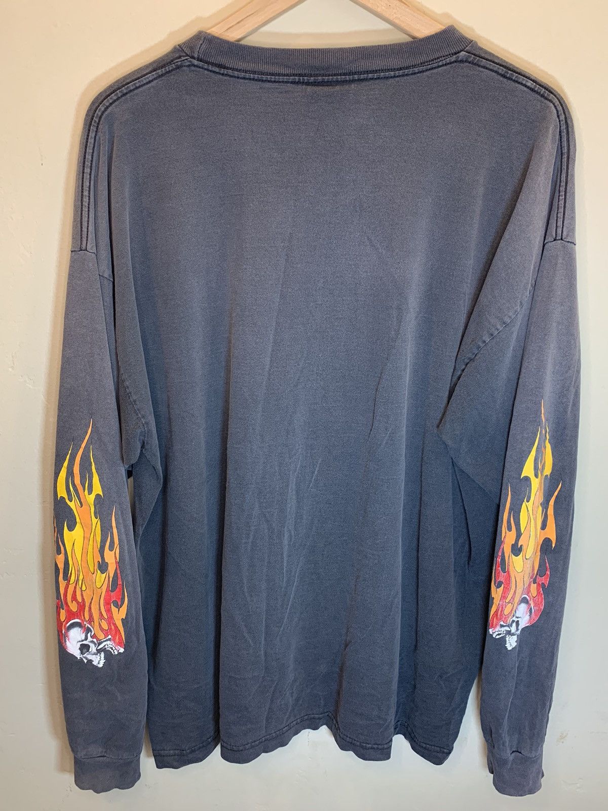 Vintage *RARE* Vintage Hells Angels Flame Skull Oakland Biker Shirt Size US XXL / EU 58 / 5 - 4 Thumbnail