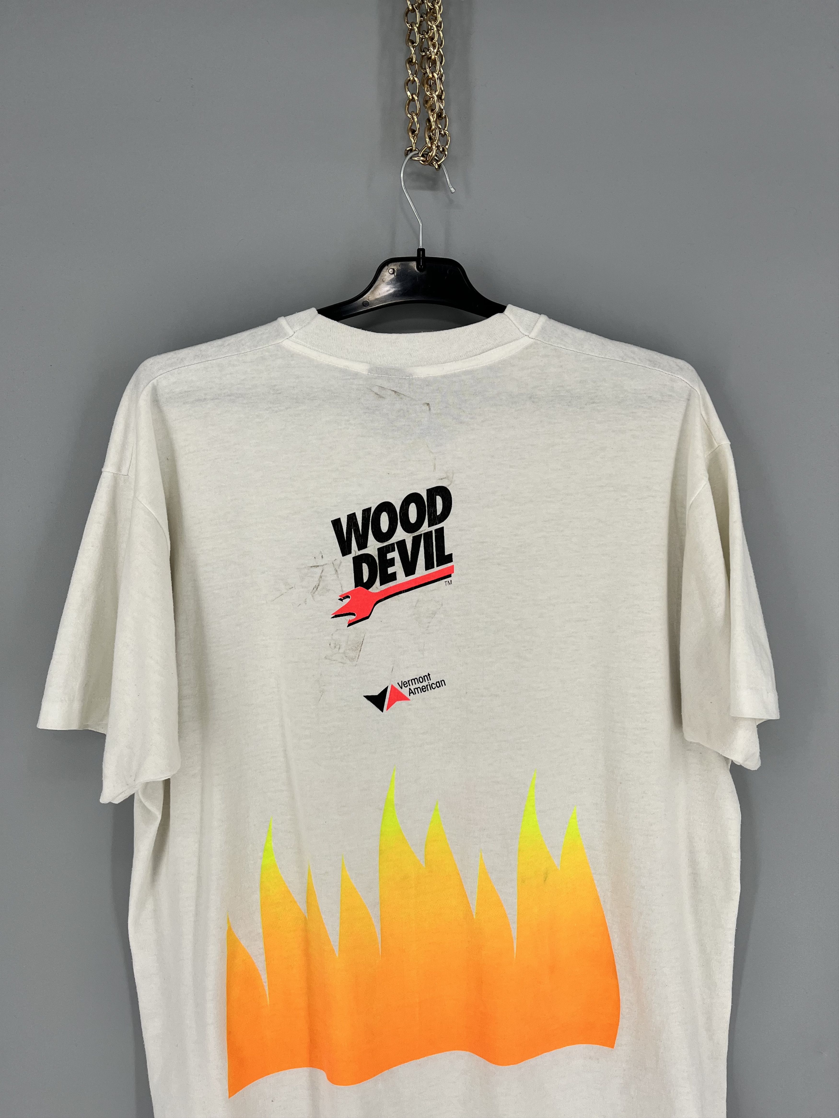 Band Tees Vintage 90s The Devil Made Me Do It Graphic WOOD DEVIL Size US XL / EU 56 / 4 - 12 Thumbnail