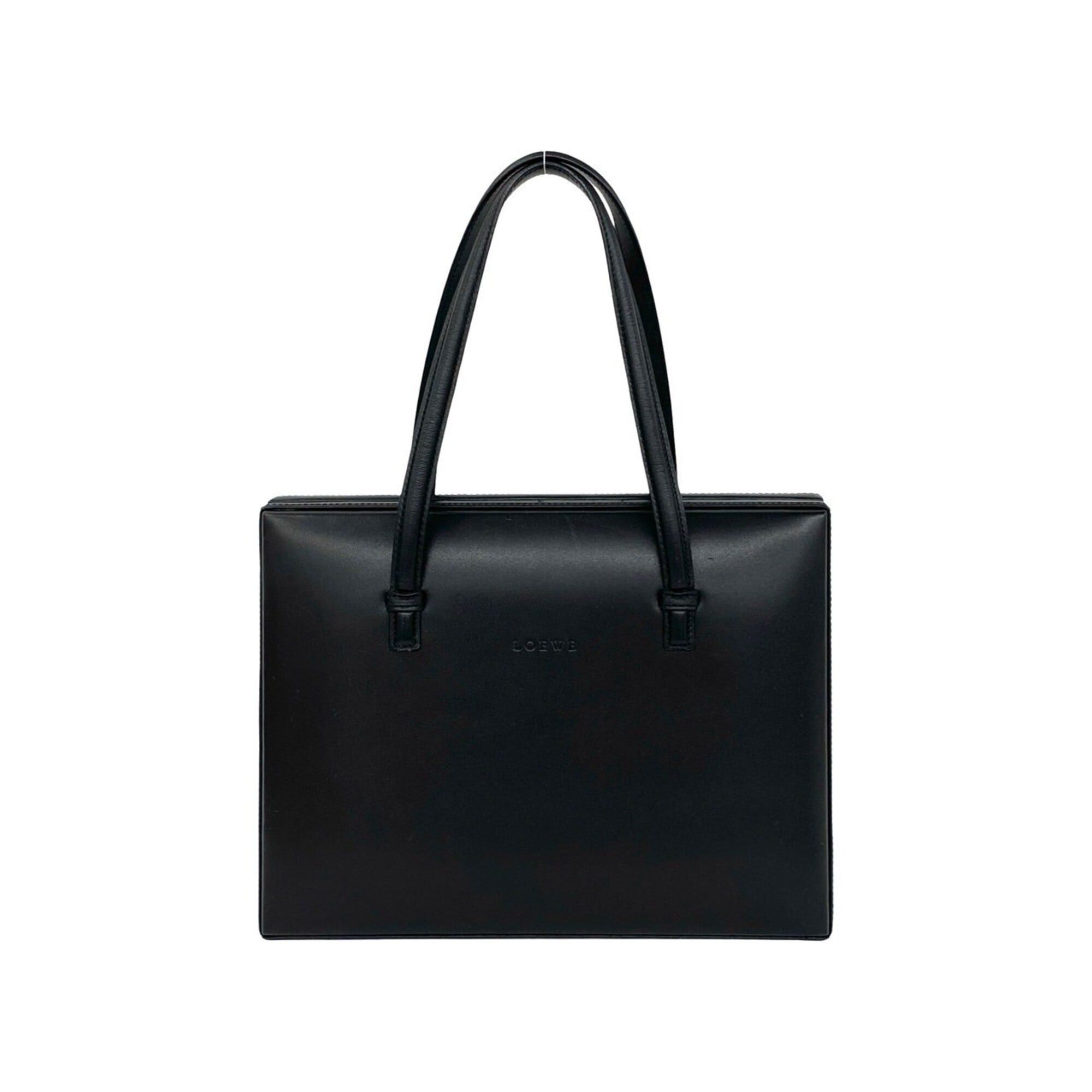 Loewe LOEWE Vintage Logo Embossed Leather Handbag, Boston Bag, Tote Black, Women's 20150 Size ONE SIZE - 1 Thumbnail