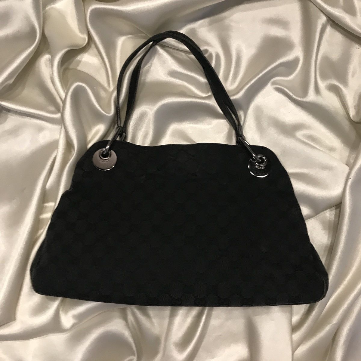 Gucci × Vintage gg canvas eclipse bag gucci black multilogo monogram purse Size ONE SIZE - 2 Thumbnail