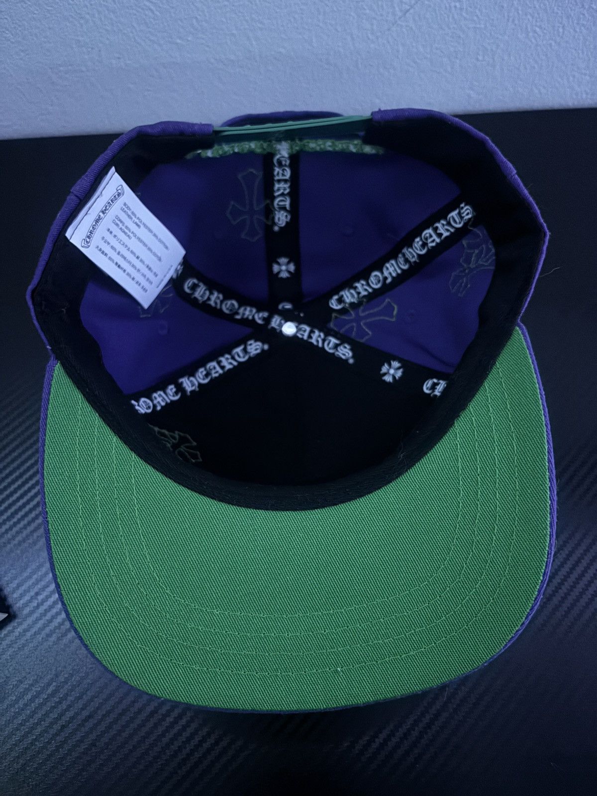 Chrome Hearts CHROME HEARTS CROSS PATCH TRUCKER HAT PURPLE/GREEN Size ONE SIZE - 3 Thumbnail