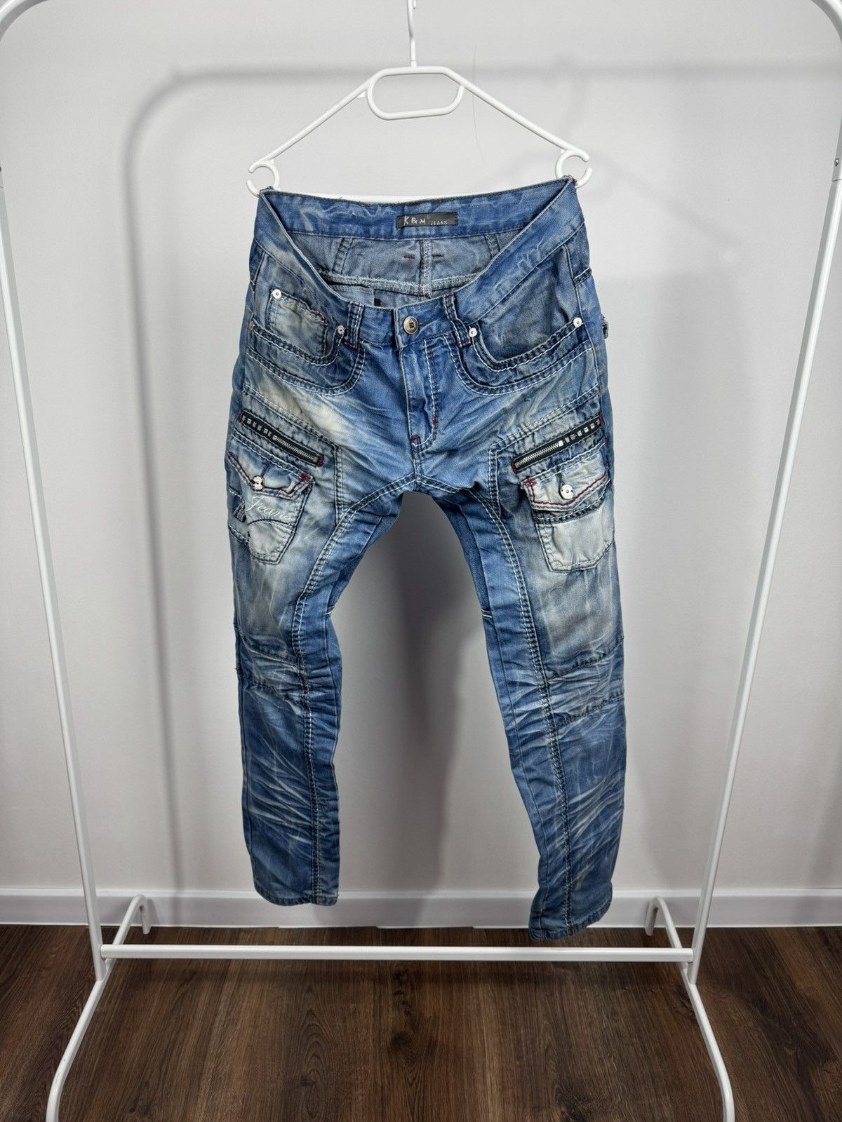 Other Kosmo Lupo Y2K Biker Cargo Jeans Moto Denim Pants W32 Size US 32 / EU 48 - 1 Thumbnail