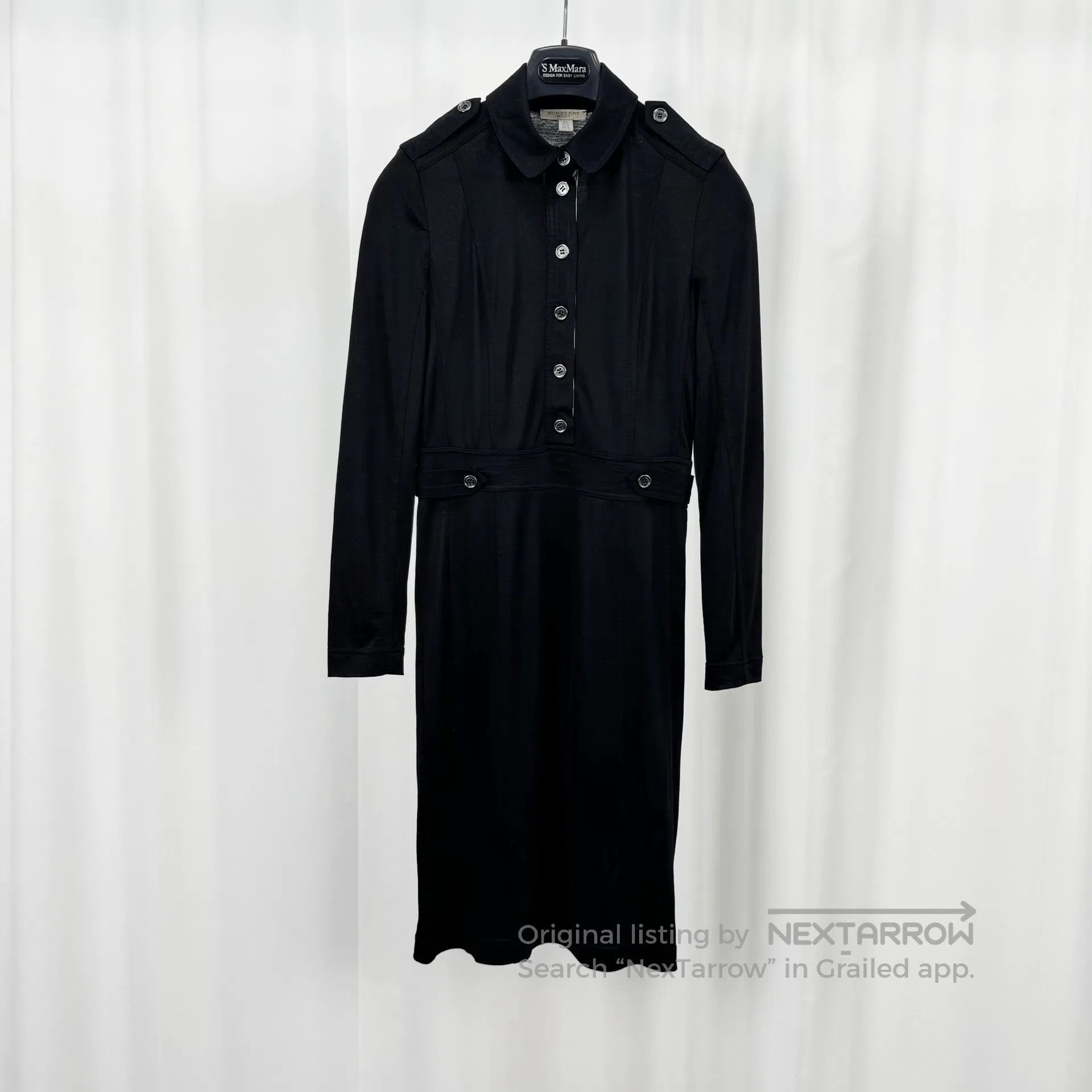 Burberry Burberry Black Epaulet Wool Dress. Size M / US 6-8 / IT 42-44 - 1 Thumbnail