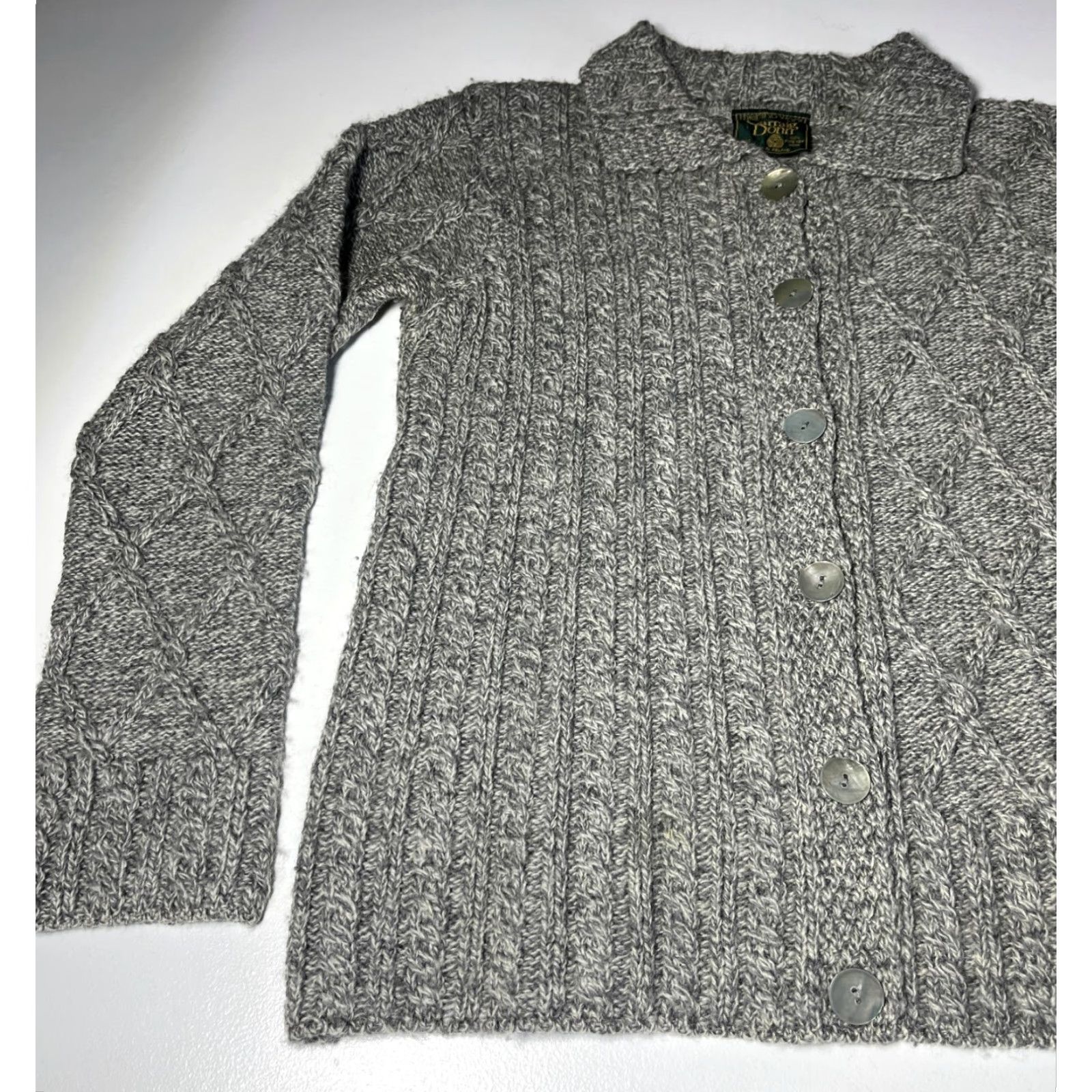 Vintage Carraig Donn Women’s Merino Wool Cardigan Sweater Gray M Knit Cardigan Vintage / Classic Women Mens Girls Boys Size M / US 6-8 / IT 42-44 - 6 Thumbnail