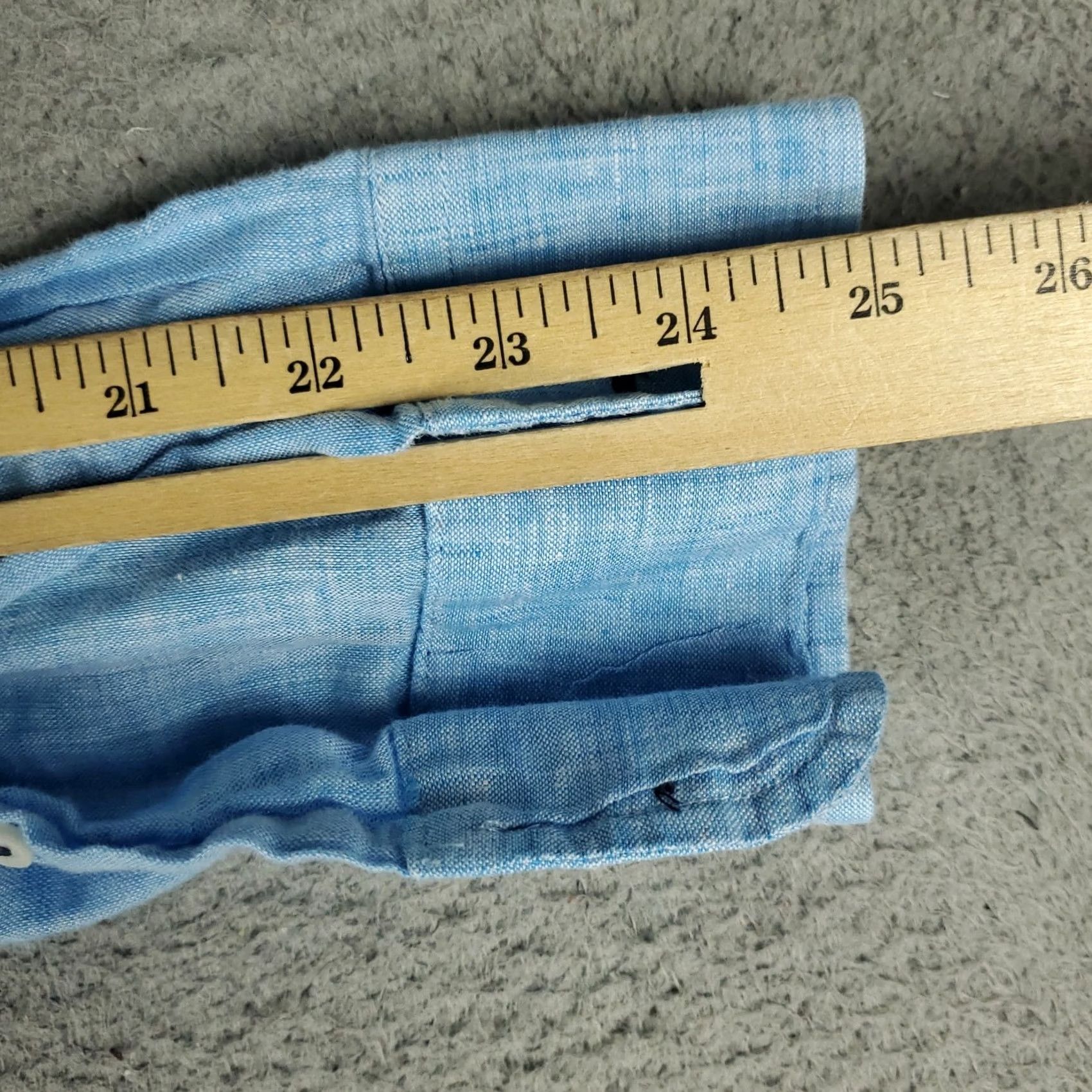 UNTUCKit UNTUCKit Shirt Mens L Blue Linen Button Up Long Sleeve Size US L / EU 52-54 / 3 - 6 Thumbnail