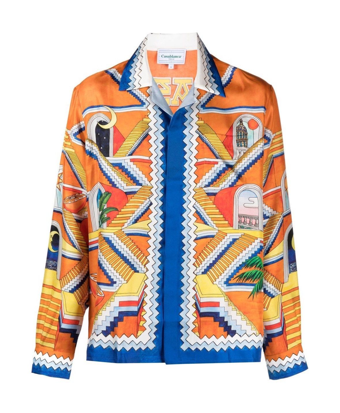 Casablanca Escalier Infinite Print Silk Shirt Size US M / EU 48-50 / 2 - 3 Thumbnail