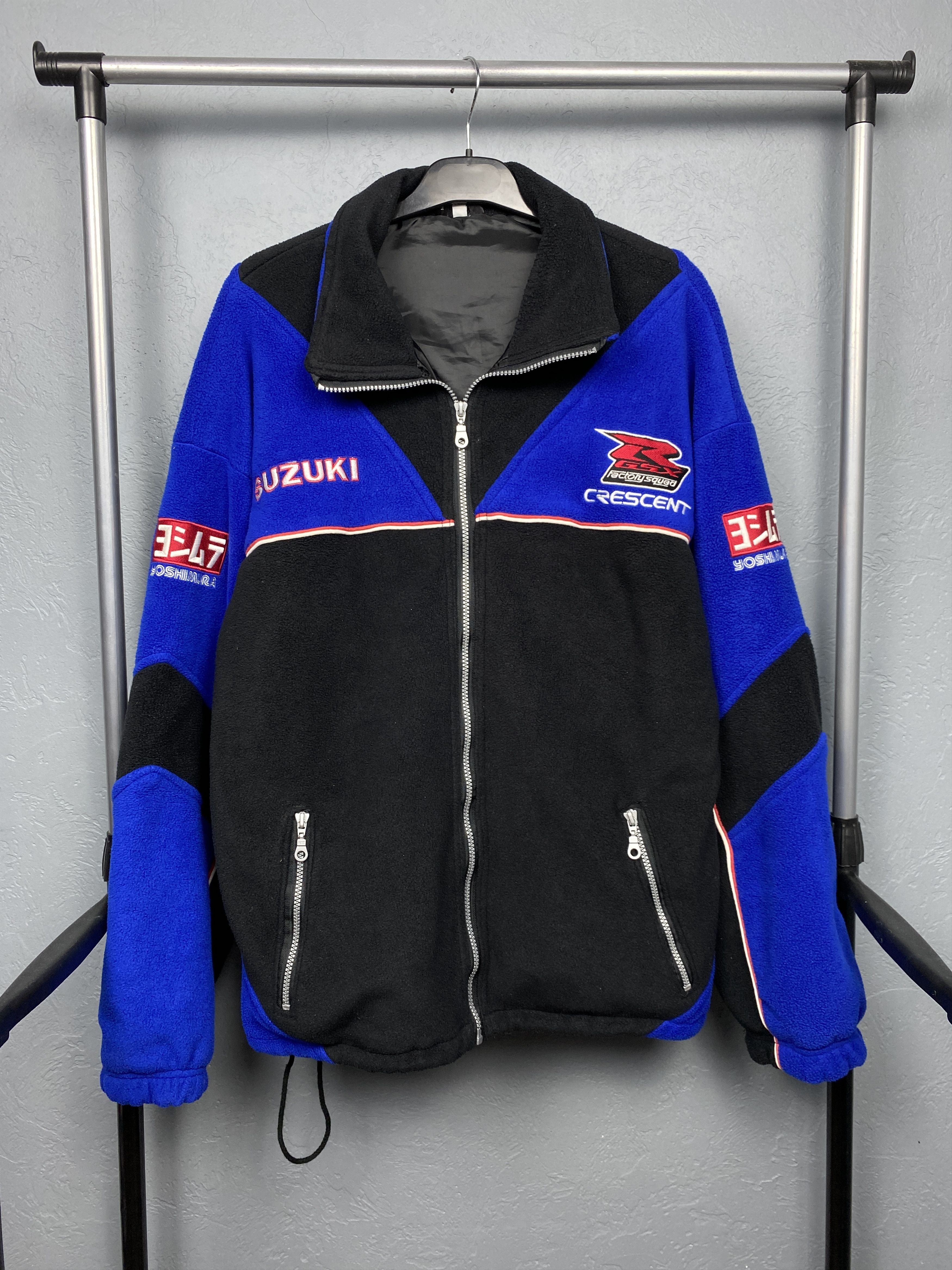 Japanese Brand × Vintage Suzuki Crescent Racing Team Vintage Mens Fleece Jacket Size US XL / EU 56 / 4 - 1 Thumbnail
