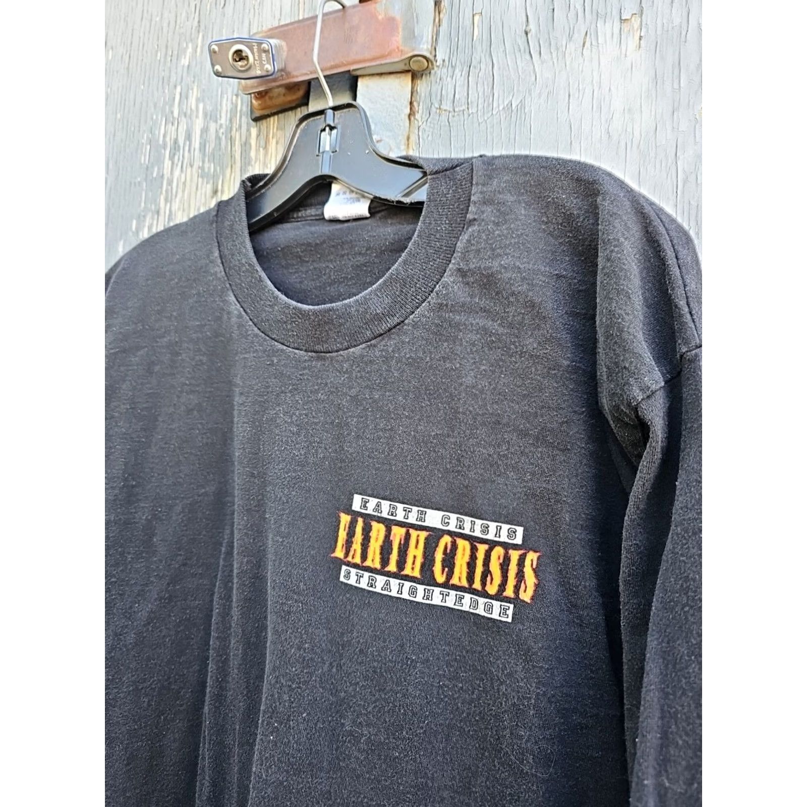 Fruit Of The Loom VINTAGE Earth Crisis STRAIGHT EDGE THE DISCIPLINE LONG SLEEVE Shirt XL 90S Size US XL / EU 56 / 4 - 2 Thumbnail
