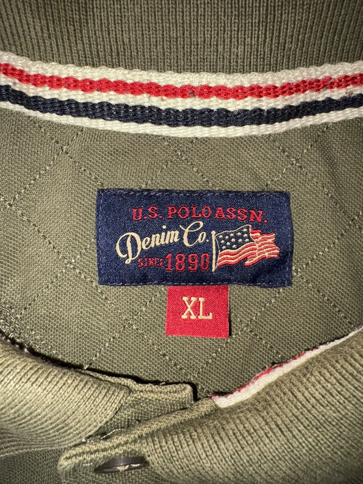 Polo Ralph Lauren U.S.P.A Denim Co. Olive Green Pique Polo Embroidered Crest Size US S / EU 44-46 / 1 - 6 Thumbnail