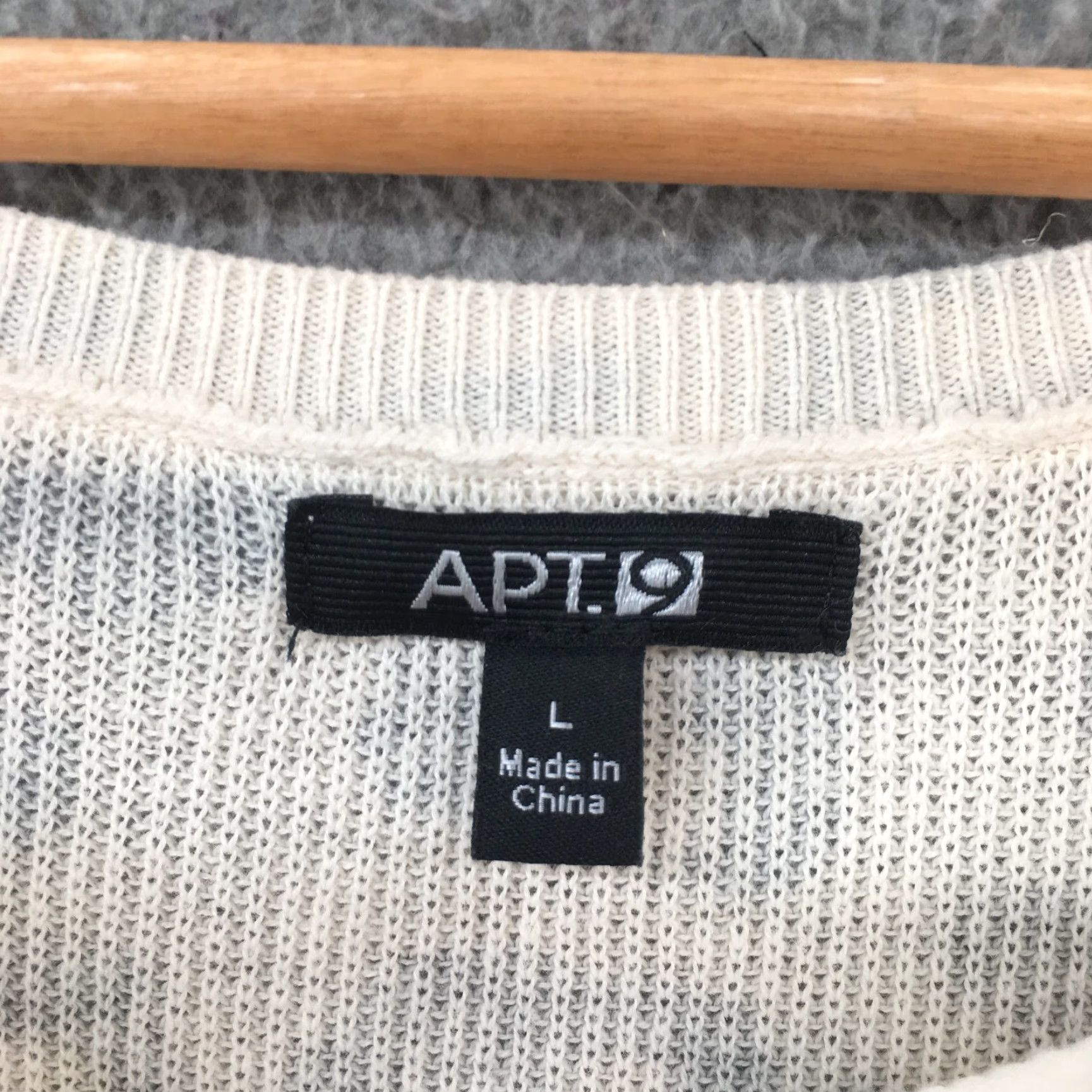 Apt. 9 Apt 9 Pullover Sweater Womens L Beige Cotton Blend Animal Print 3/4 Sleeve Knit Size L / US 10 / IT 46 - 6 Thumbnail