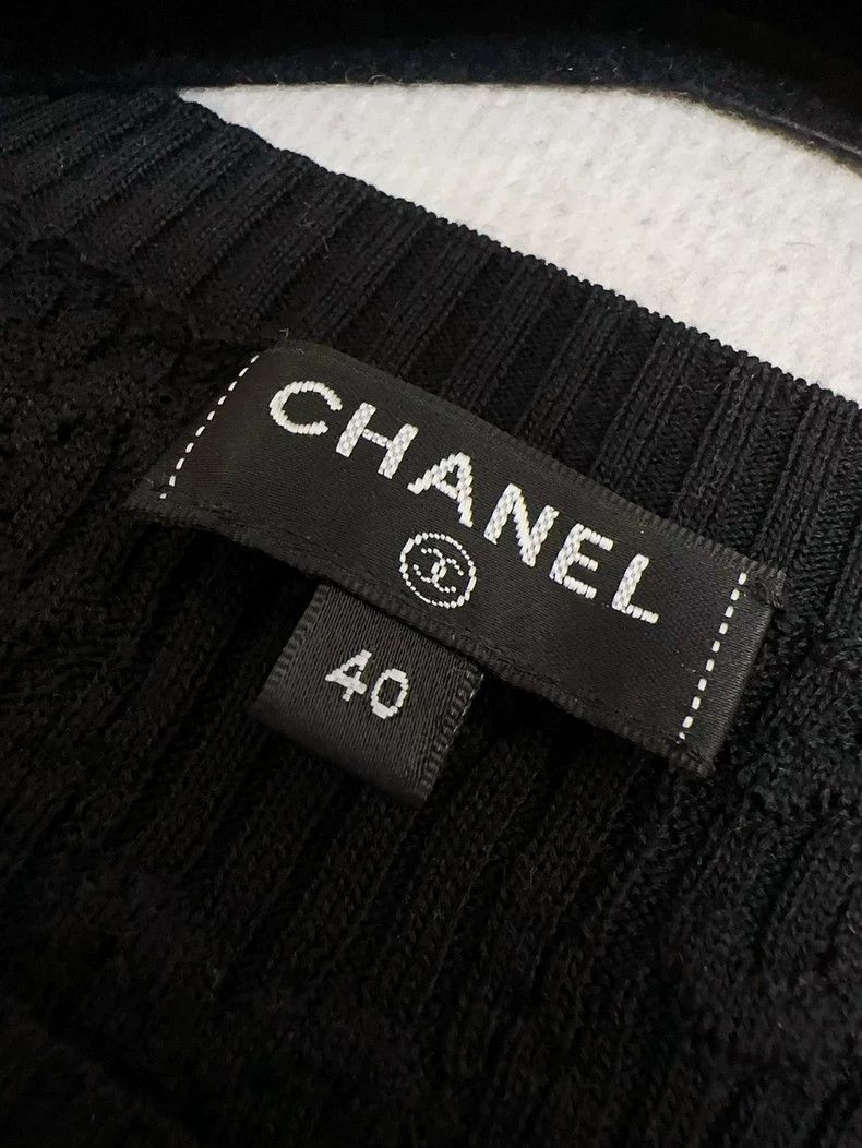 Chanel Chanel Black diamond check full double C knitted logo shor Size S / US 4 / IT 40 - 6 Thumbnail