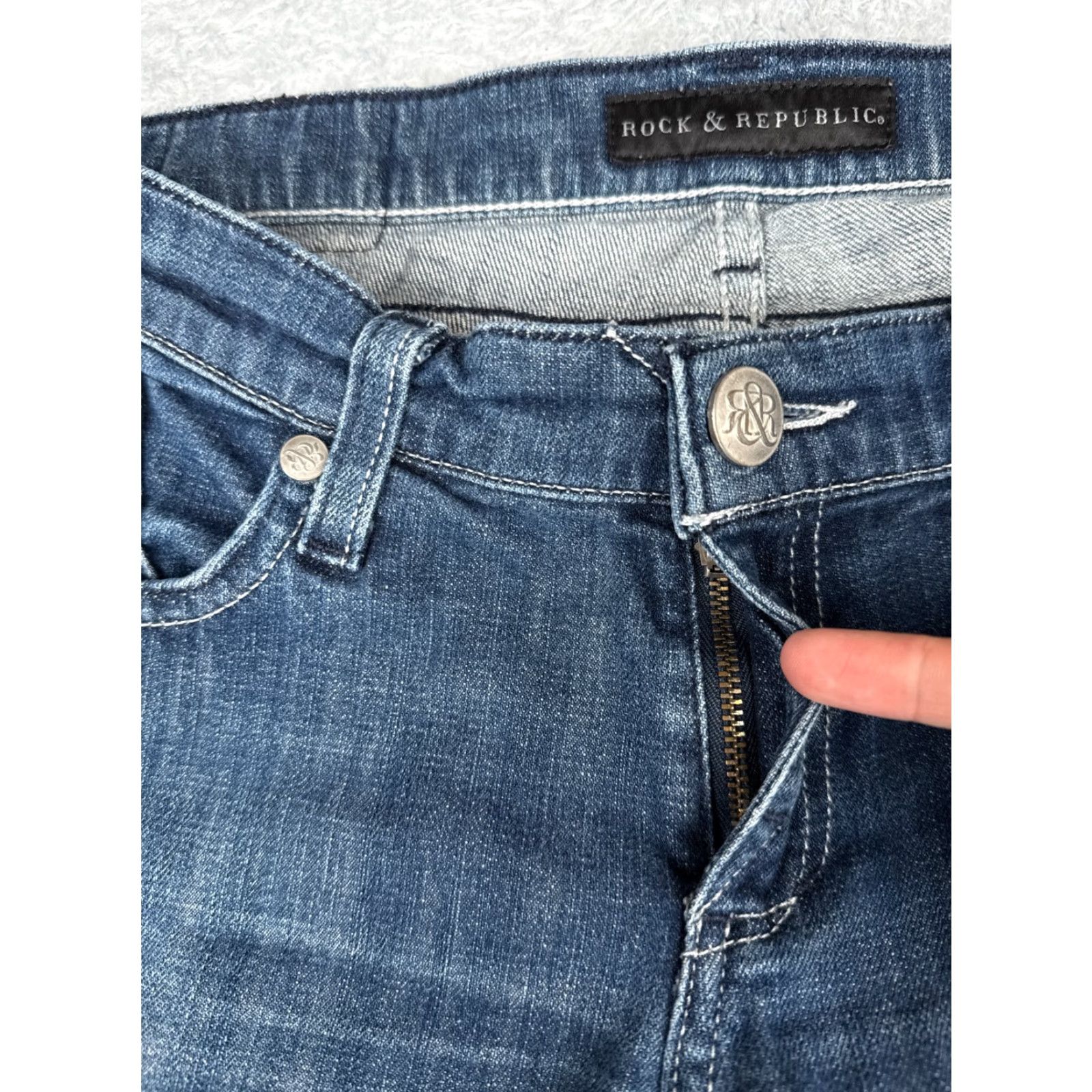 Vintage VINTAGE Rock & Republic Jeans Womens 28 Bootcut Flare Denim Regular Fit Blue 30x30 Size 28" / US 6 / IT 42 - 5 Thumbnail