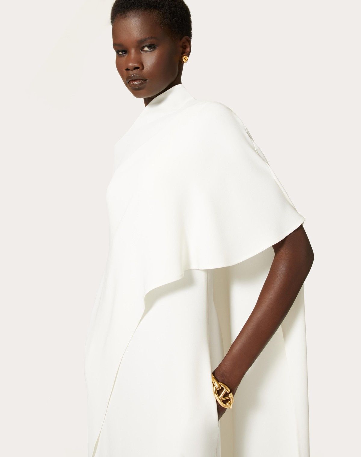 Valentino o1s1wg110525 Cady Couture Midi Dress in White Size M / US 6-8 / IT 42-44 - 6 Thumbnail