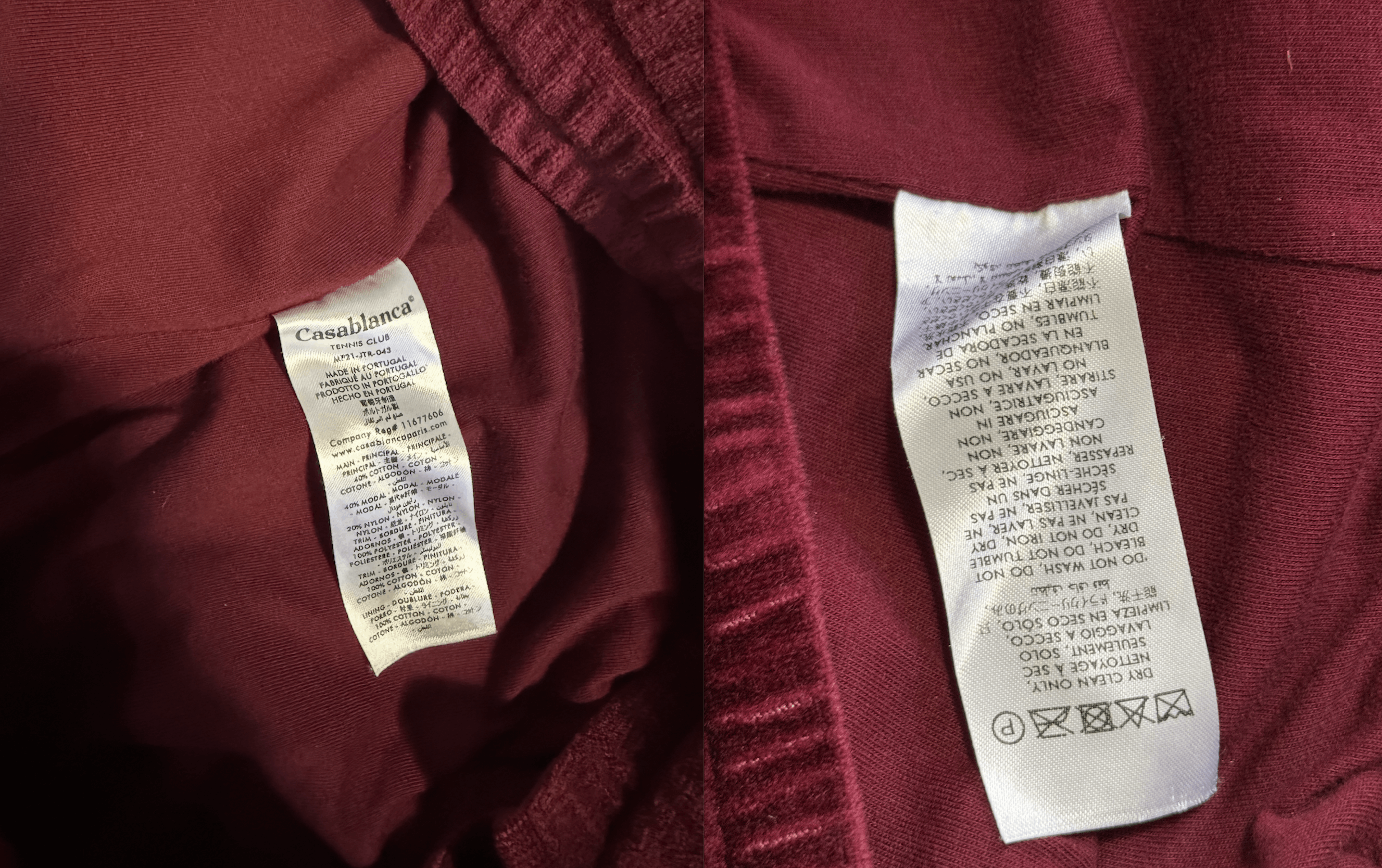 Casablanca Casablance Burgundy Velour Joggers, Size M Size US 33 - 6 Thumbnail