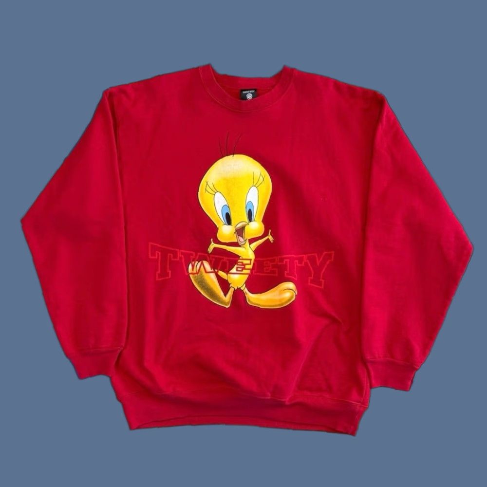 Vintage VINTAGE 90s Tweety Bird Looney Tunes Crewneck Sweatshirt XL Red Mens Crew Neck Sweatshirt 1996 USA Made Size US XL / EU 56 / 4 - 1 Thumbnail