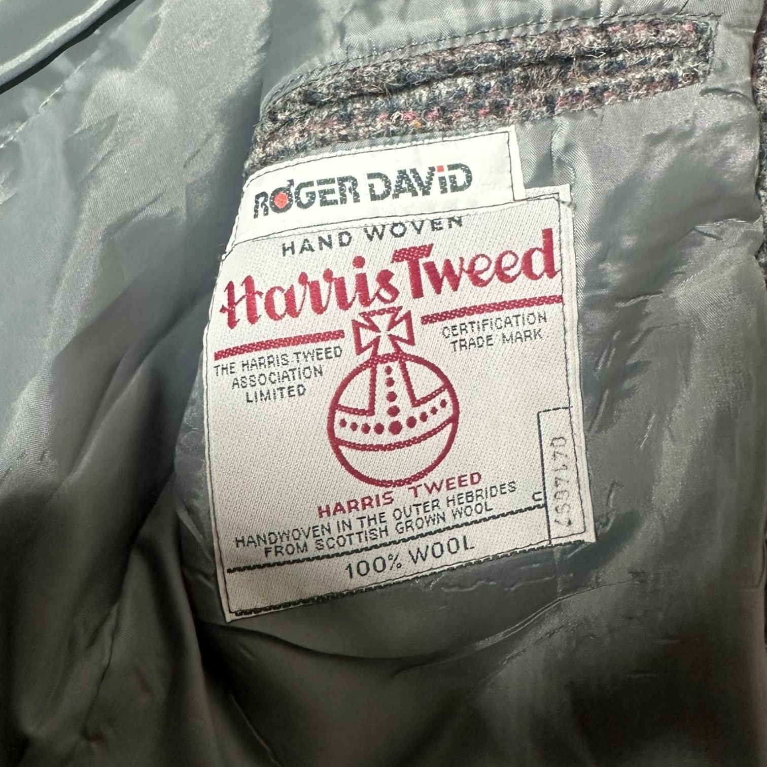 Harris Tweed Roger David Harris Tweed Blazer Sport Coat Grey Plaid 42R Size 42R - 7 Thumbnail