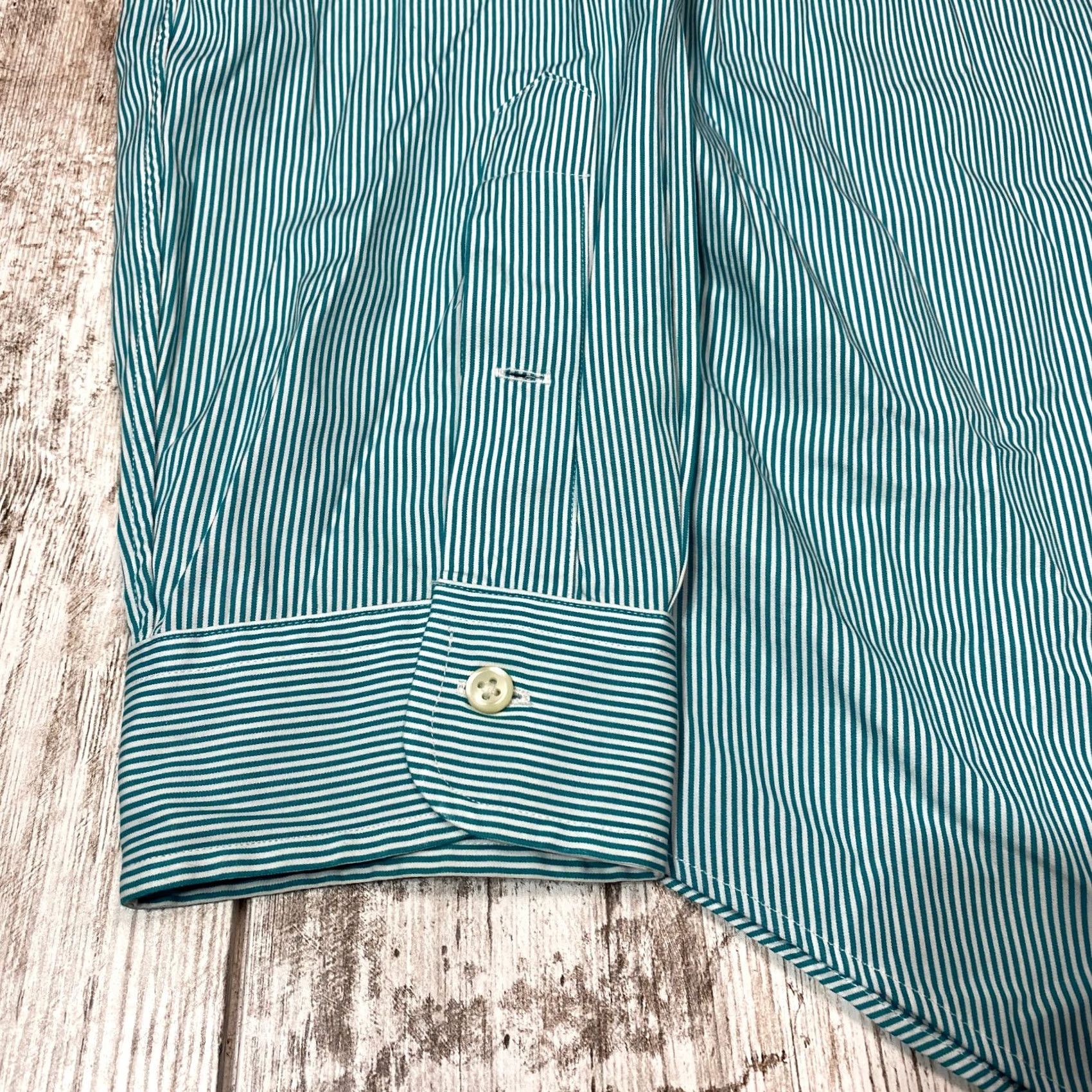 Ralph Lauren Ralph Lauren Shirt Mens XL Long Sleeve Button Up Green Striped 100% Cotton 7487 Size US XL / EU 56 / 4 - 3 Thumbnail