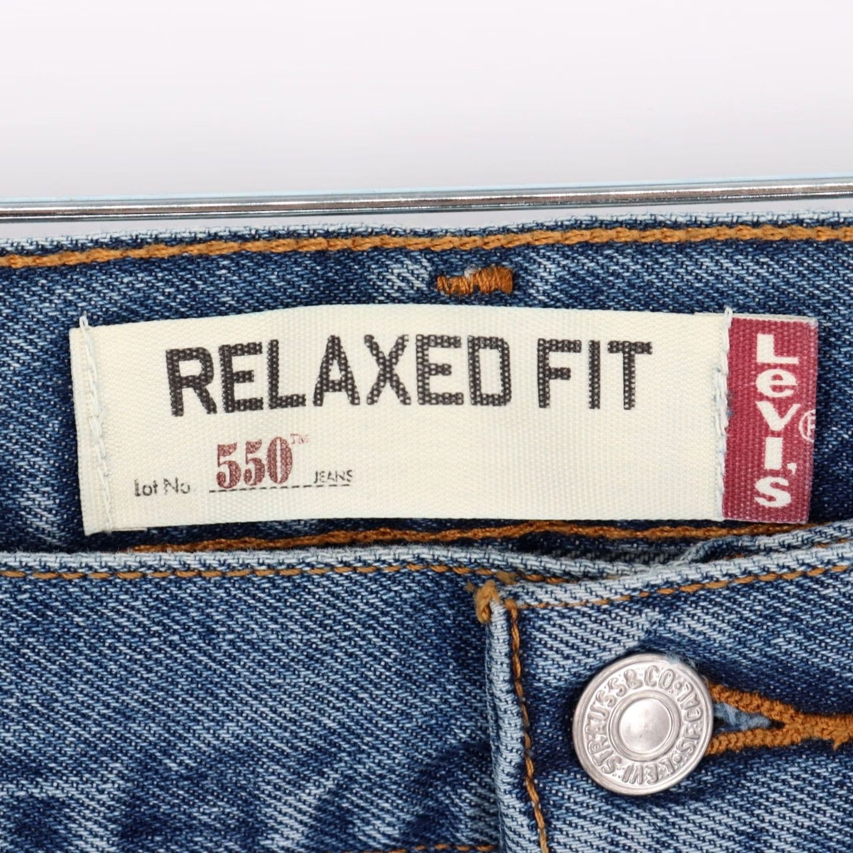 Levi's Levi's 550 Jeans Men 50x30 Blue Denim Relaxed Straight Hemmed 25 Inseam Jeans 50 Waist Button Zip Pockets Logo Cotton Denim Medium Vintage: No Size US 34 / EU 50 - 2 Thumbnail