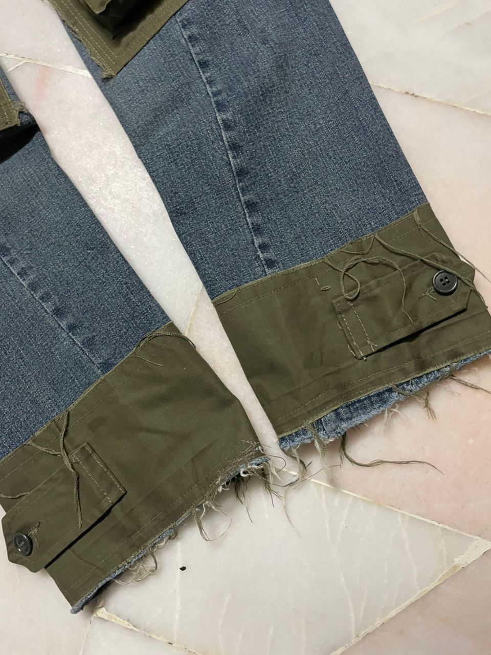 Undercover INSANE💥XIIIth TYPE-P1 RARE DENIM CARGO 3D POCKET SPLIT Size US 33 - 12 Thumbnail