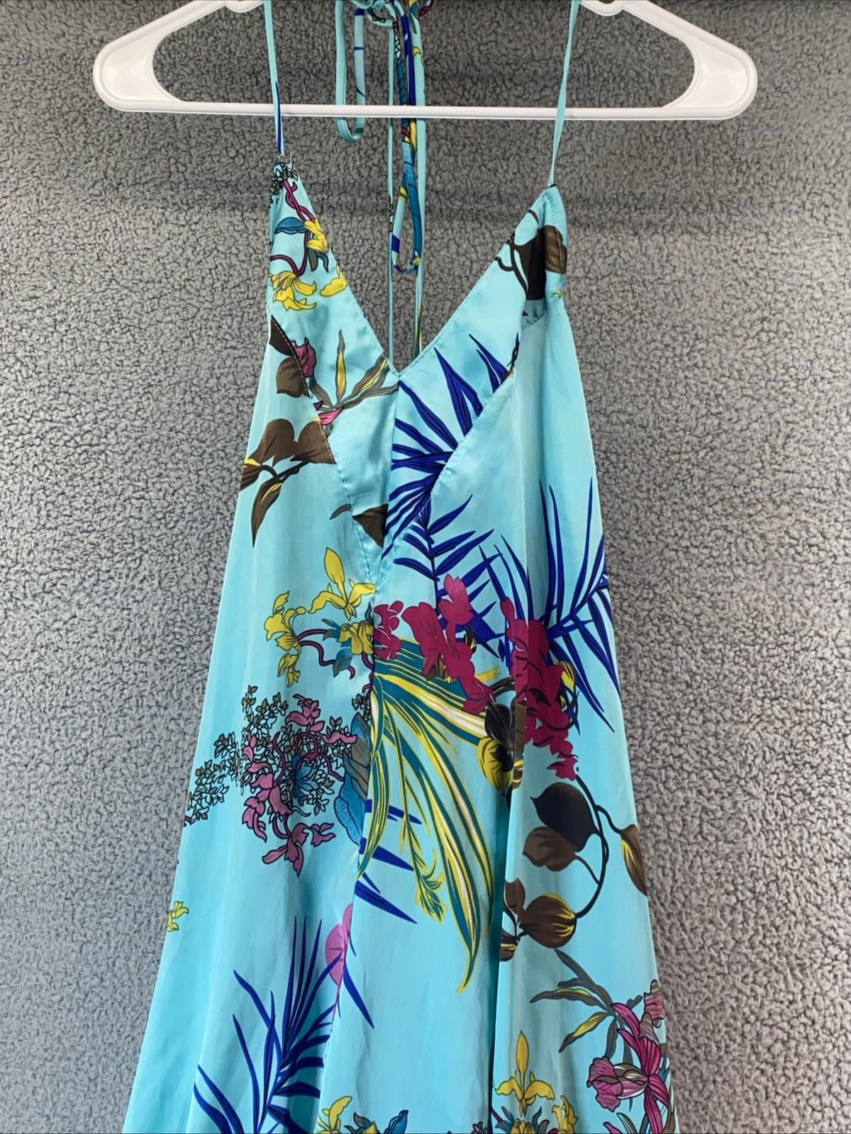 Flower Mountain Women Sundress Small Blue Floral The Vanity Room made in NYC Size S / US 4 / IT 40 - 3 Thumbnail