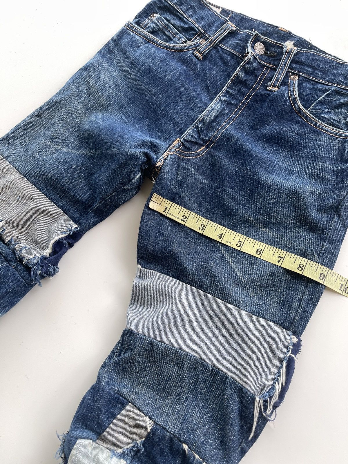 Vintage Vintage WestRider Remake Patchwork Distressed Flare Size 29" - 22 Thumbnail
