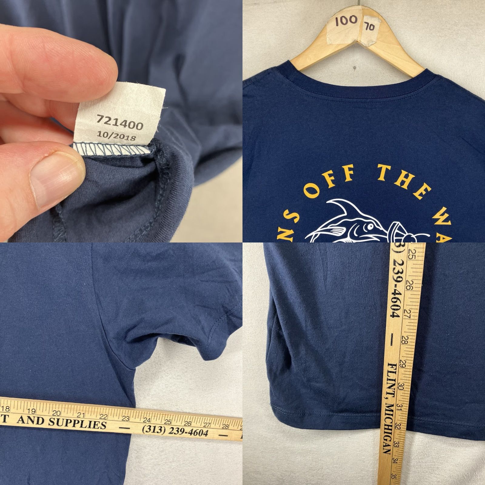 Vans VANS Sailfish Graphic T Shirt Mens XL Navy Blue Regular Fit Crew Neck Short Sleeve Logo All Seasons Sk8 Fishing Adventure Time 2020s Size US XL / EU 56 / 4 - 8 Thumbnail