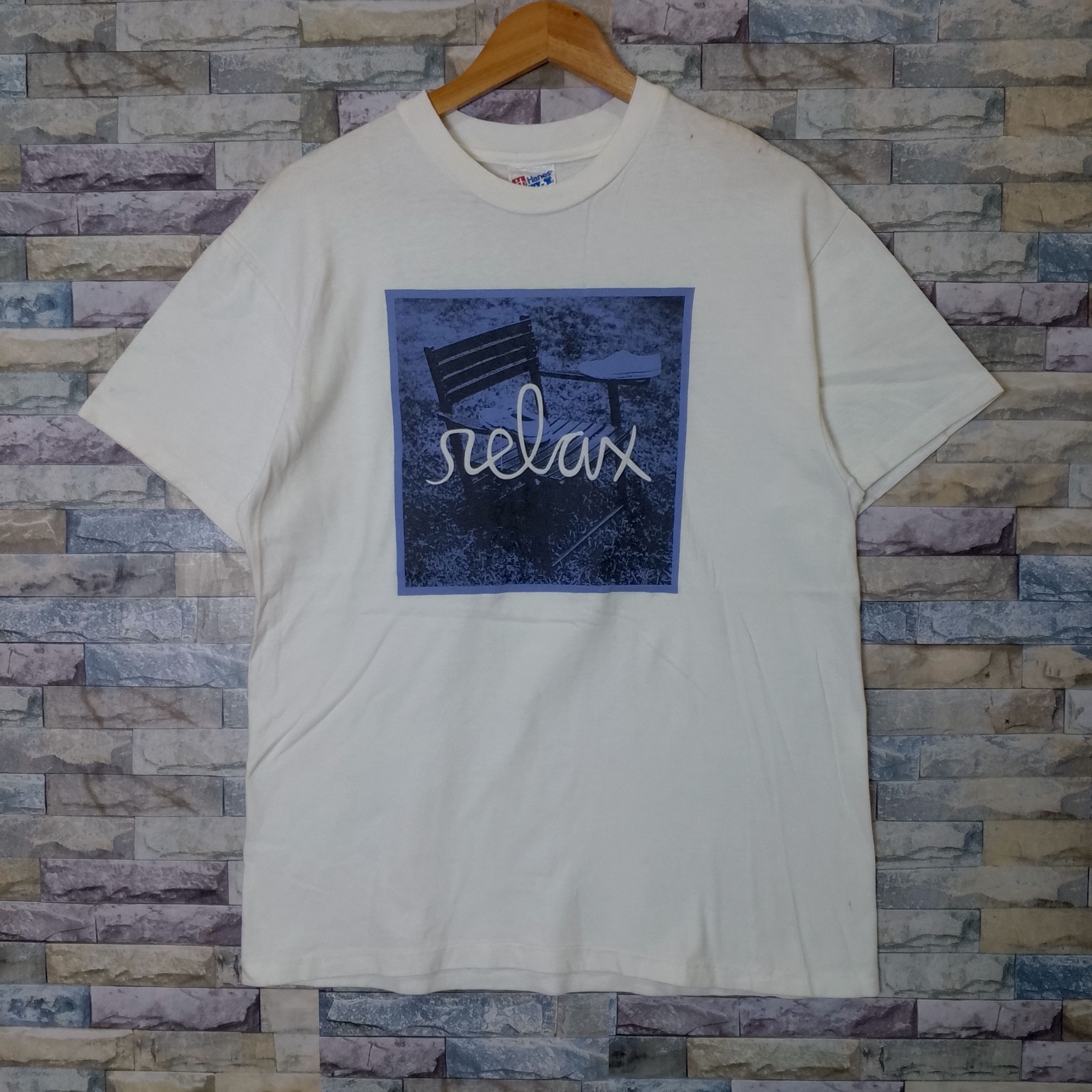 Vintage Vintage 90s Relax Graphic Tee Size US L / EU 52-54 / 3 - 1 Thumbnail