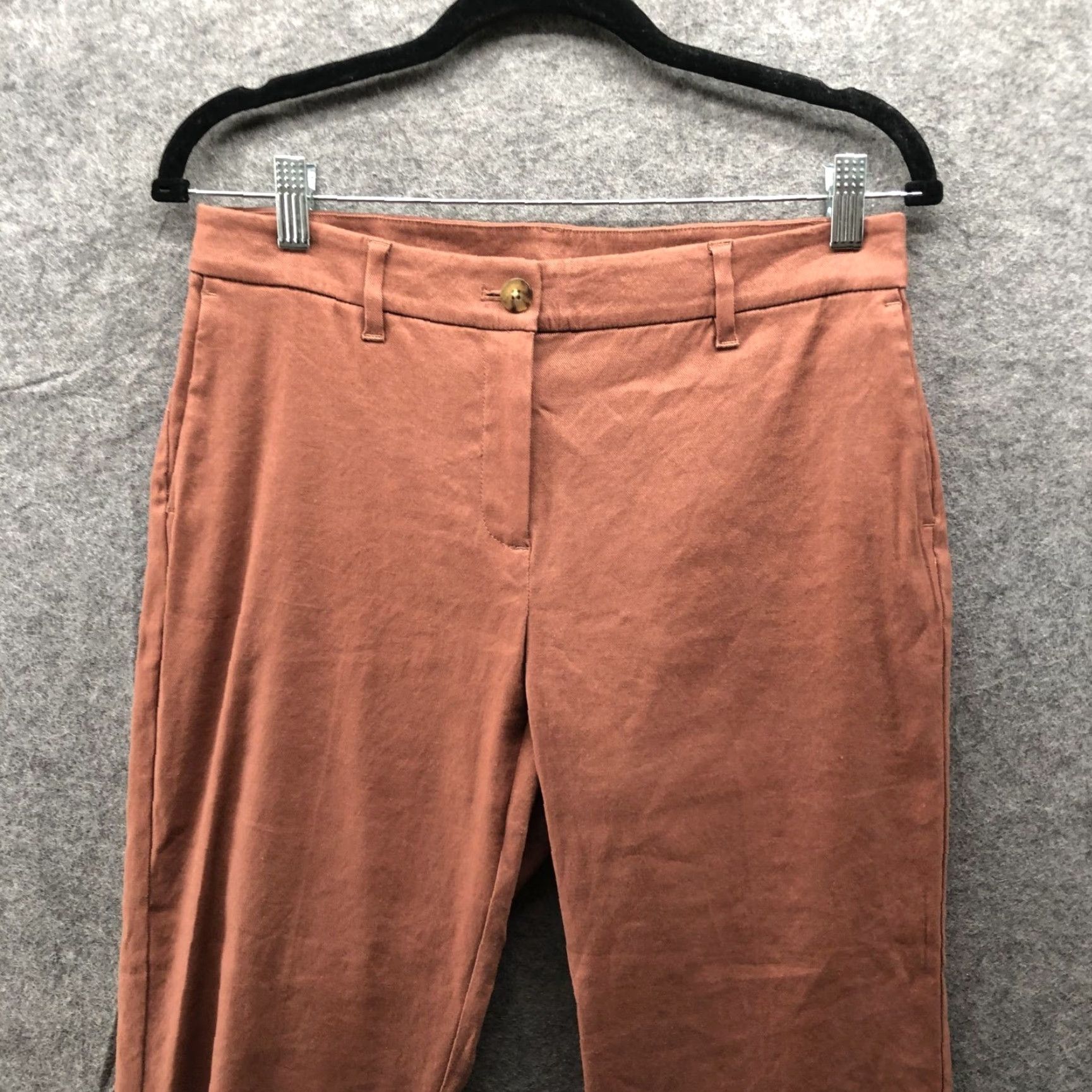 J. Jill J. Jill Pants Womens 8P Clay Linen Blend Crop Chino Flat Front Mid Rise Straight Size 30" / US 8 / IT 44 - 3 Thumbnail