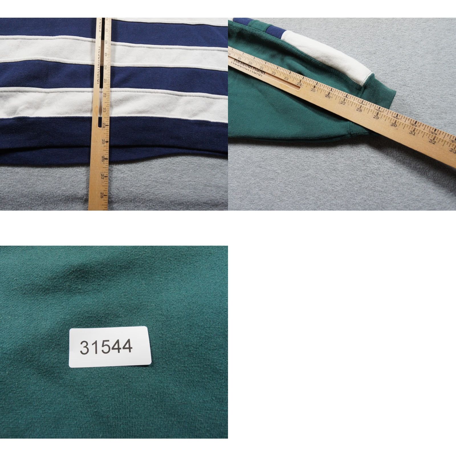 Vintage VINTAGE Sports Accent Sweatshirt Mens XL Green Striped Long Sleeve Rugby Pullover Shirt Size US XL / EU 56 / 4 - 8 Thumbnail