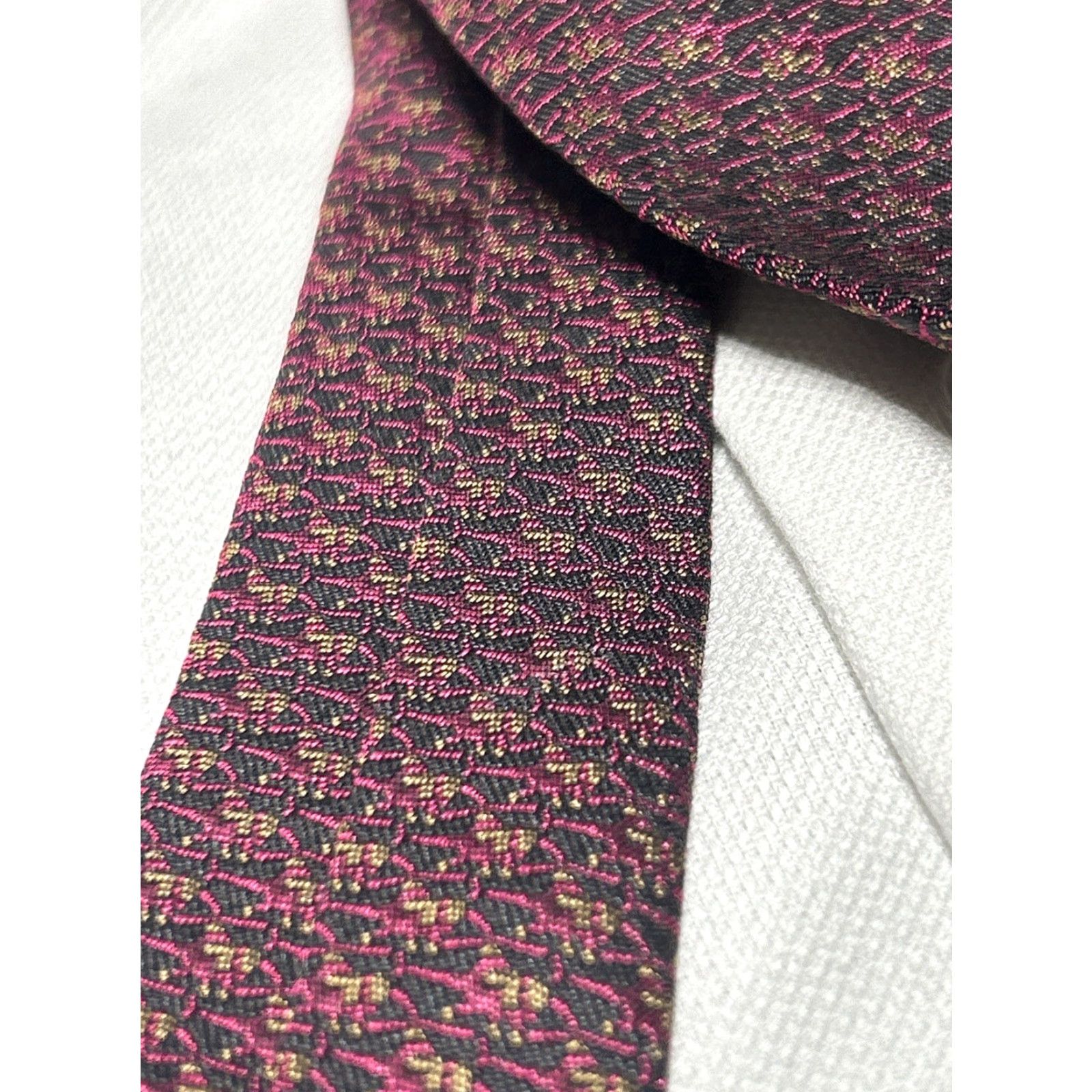 Vintage Mirage Tie Mens Silk 100% Made In Italy Gray 9.5cm Short 148cm Preppy Elegance Milano Firenze Nuova 2000s Size ONE SIZE - 6 Thumbnail