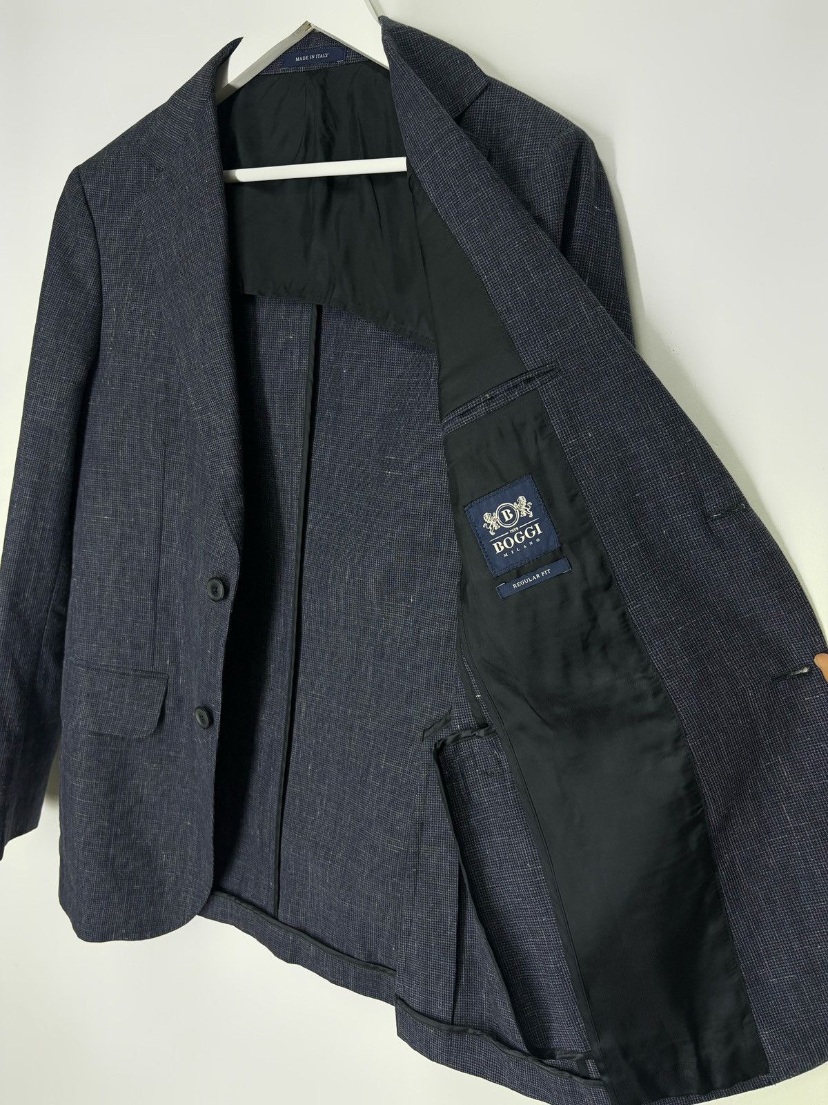 Boggi Boggi Linen Wool Blue Blazer Jacket Men’s 48R Size 48R - 13 Thumbnail