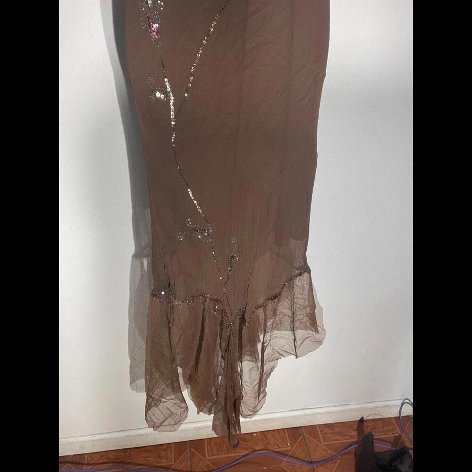 Other Dress gown Brown Ticker Bell with beaded accent florals Size S / US 4 / IT 40 - 8 Thumbnail