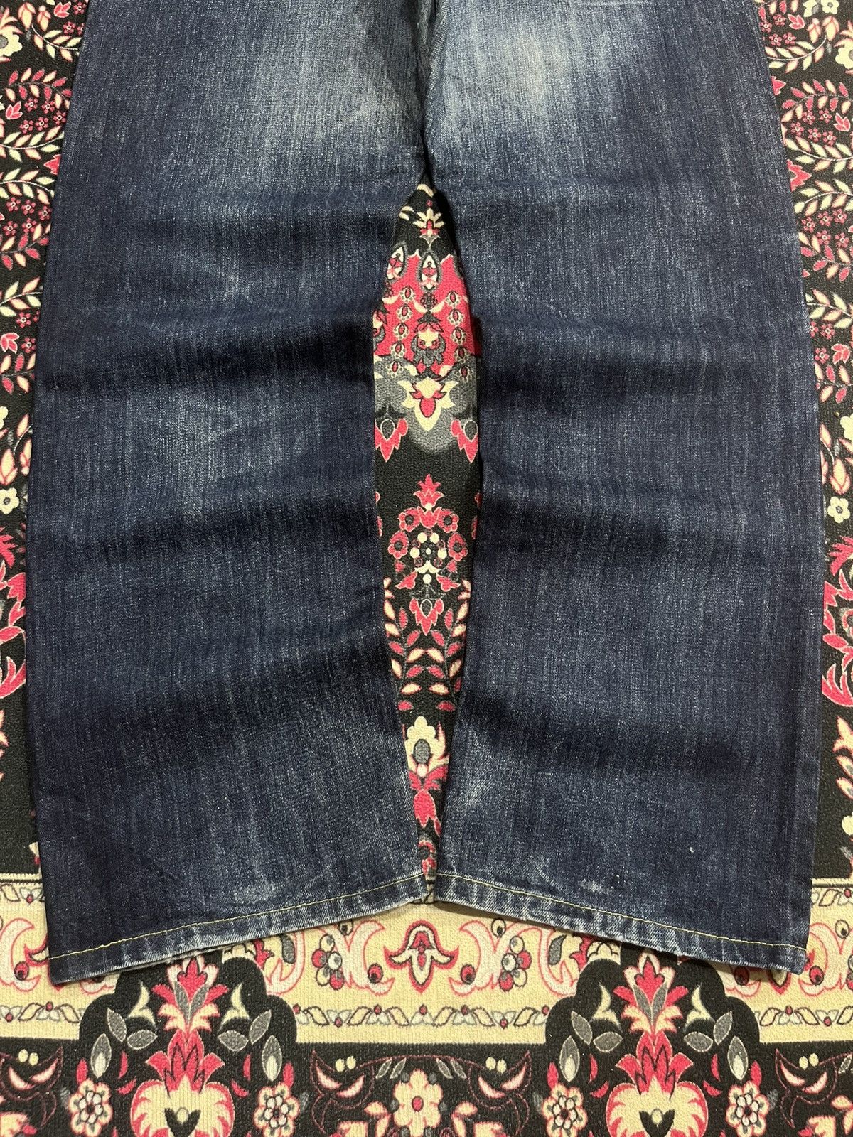 Jun Takahashi Vintage Japan Uniqlo UJ Dark Blue Whisker Faded Washed Jeans Size US 36 / EU 52 - 10 Thumbnail