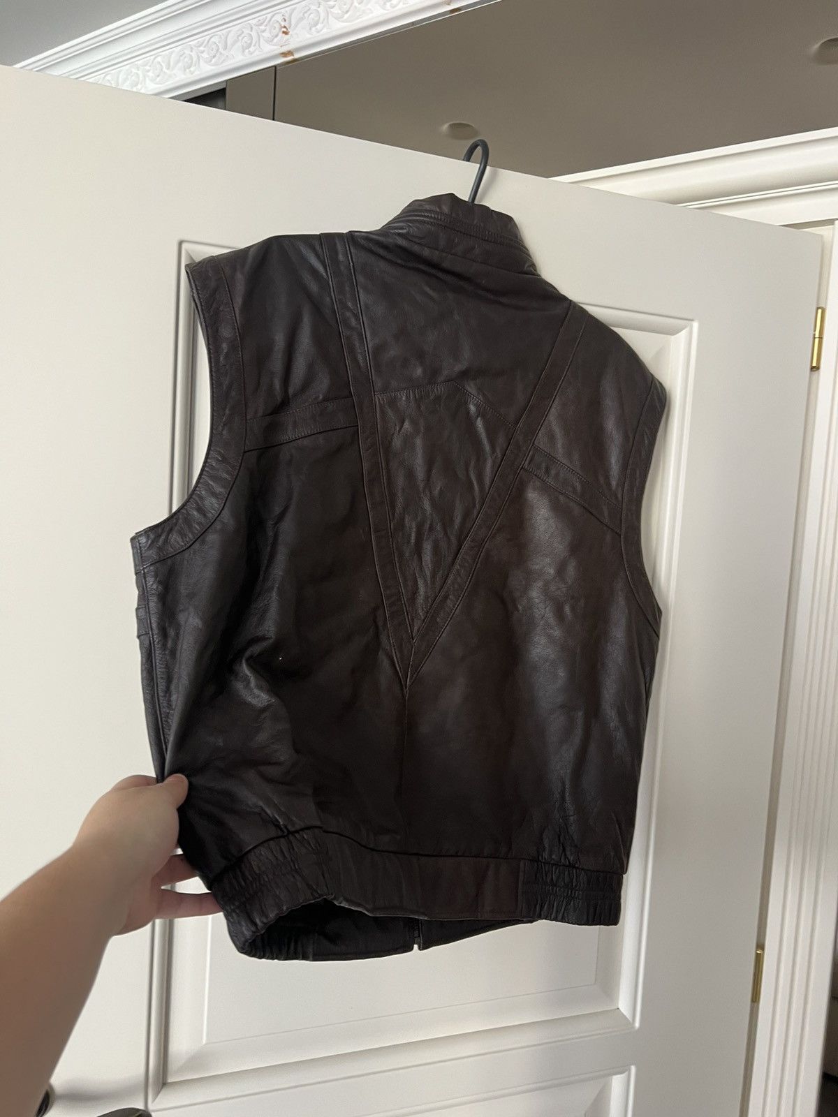 Genuine Leather Vintage Yorn Leather Vest Men’s Brown Genuine Leather Moto Size US L / EU 52-54 / 3 - 14 Thumbnail
