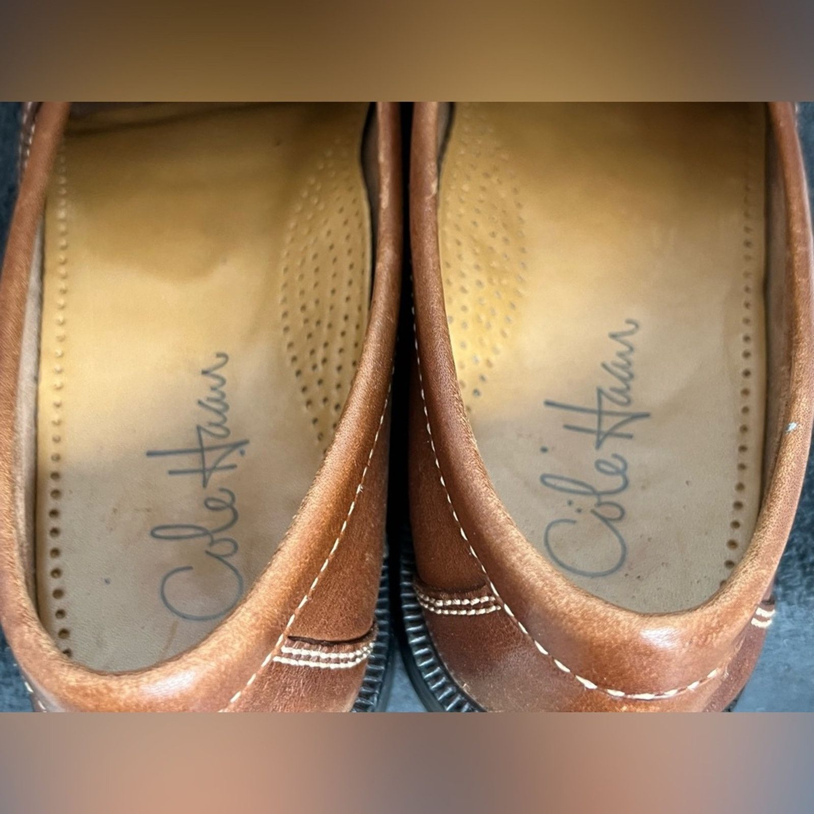 Cole Haan Cole Haan 01462 Saddle Tan Moc Toe Strap Penny Loafers Men's Size US 10 / EU 43 - 6 Thumbnail