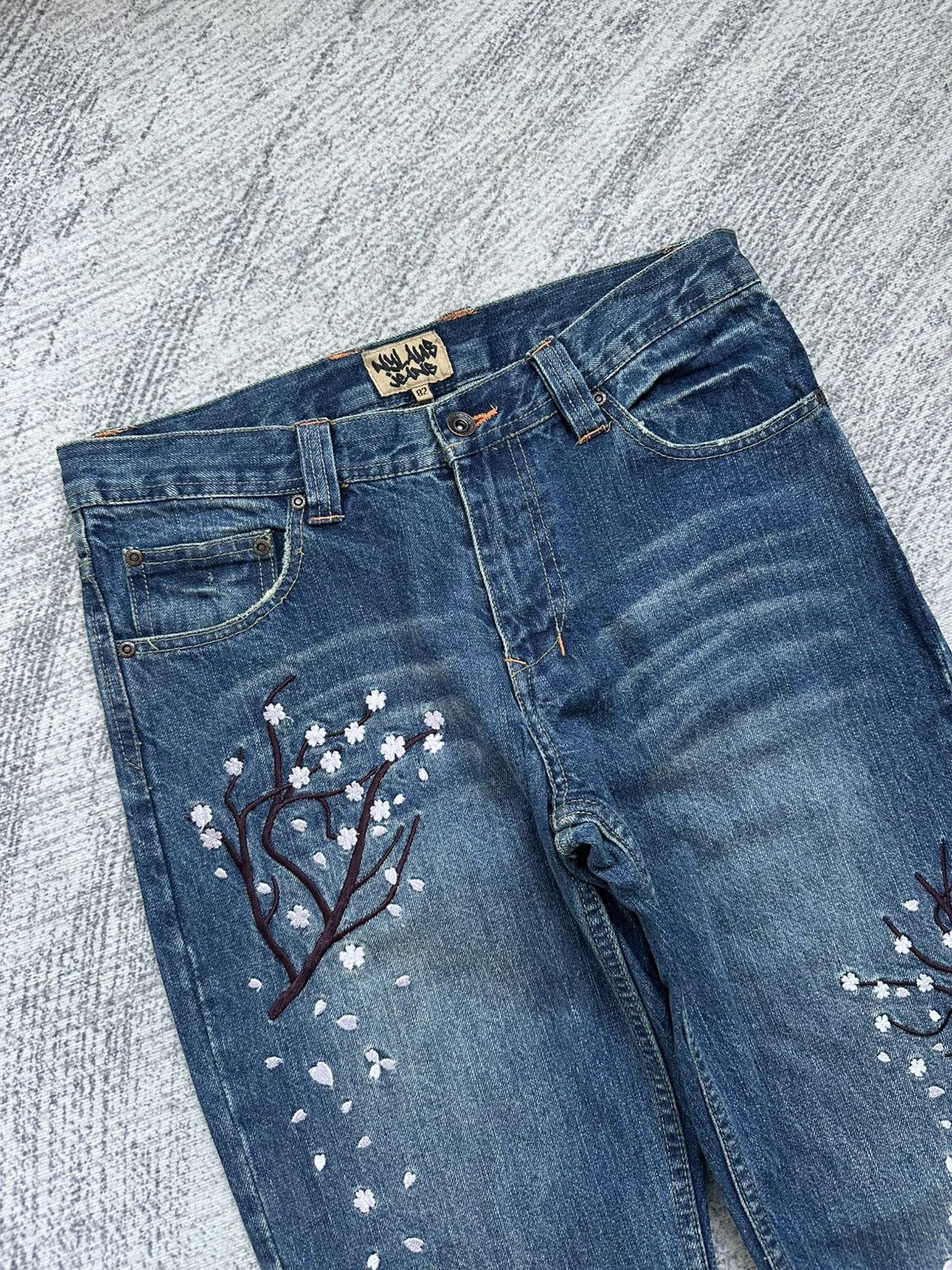 Japanese Brand Vintage Japan Nylaus Jeans Sakura Embroidery Size US 31 - 4 Thumbnail