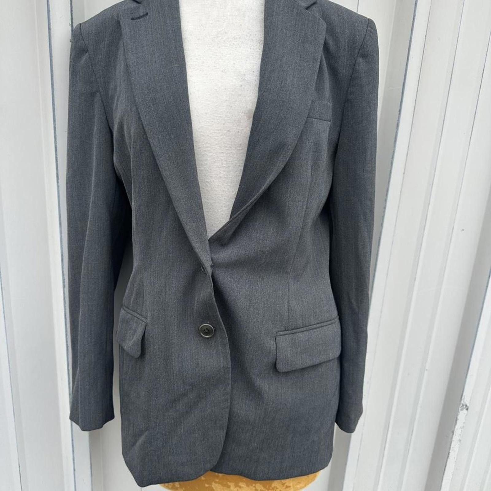 Lauren Ralph Lauren Grey vintage blazer with shoulder pads jacket Size M / US 6-8 / IT 42-44 - 3 Thumbnail