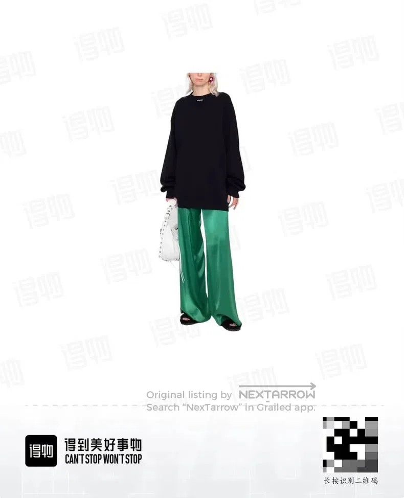 Balenciaga Balenciaga Solid-color double V-neck label long-sleeve woo Size US XS / EU 42 / 0 - 6 Thumbnail