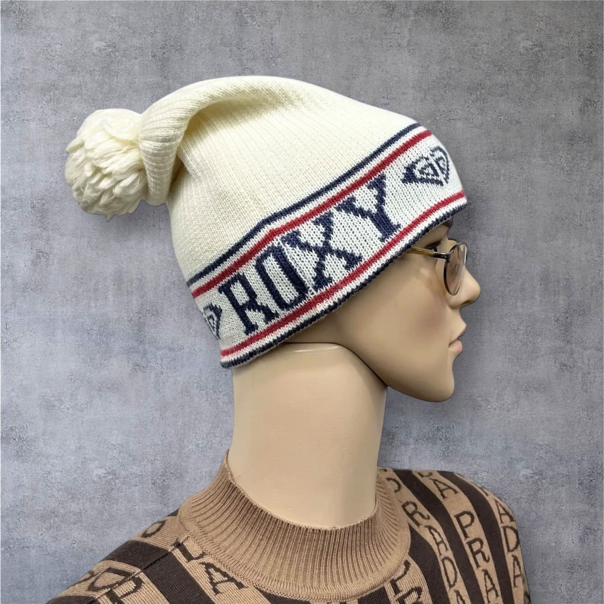 Quiksilver Vintage ROXY Unisex Beanie Hat Made in Japan Pom Knit Size ONE SIZE - 1 Thumbnail