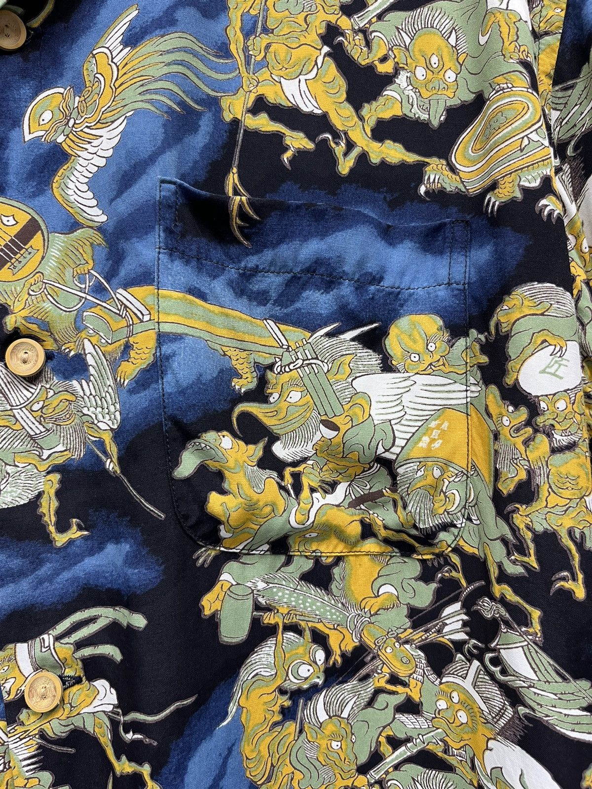 Pherrow's Vtg PHERROWS Art Demonic Full Print Tattoo Wear Rayon Shirt Size US M / EU 48-50 / 2 - 11 Thumbnail