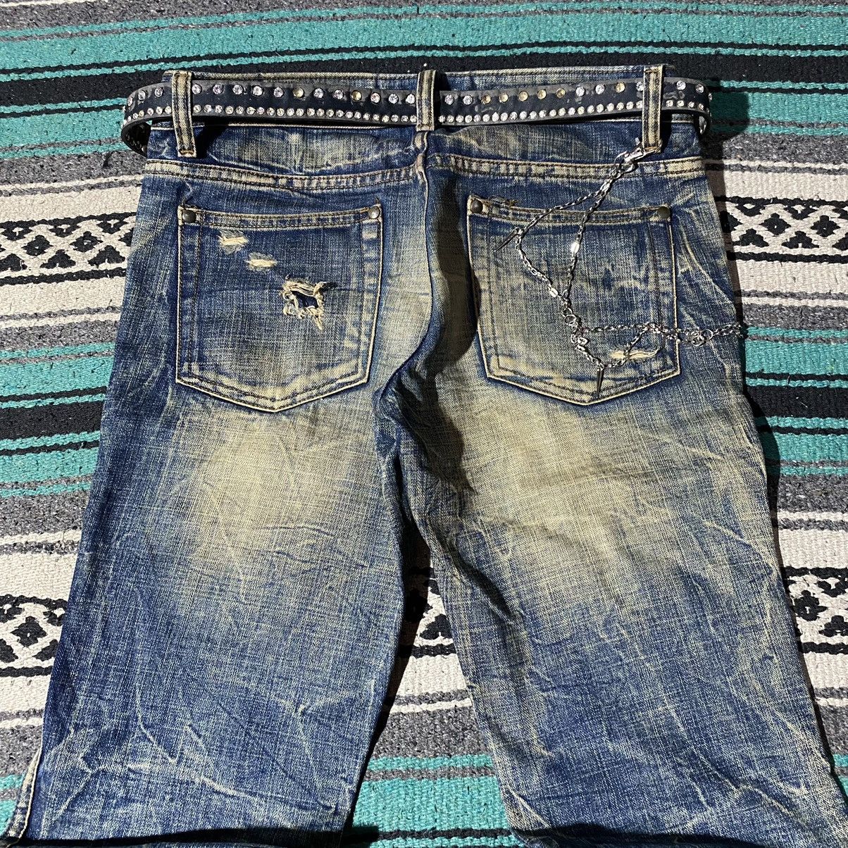 Number (N)ine 2000s Ozz First - Mud Distressed Denim Size US 29 - 6 Thumbnail