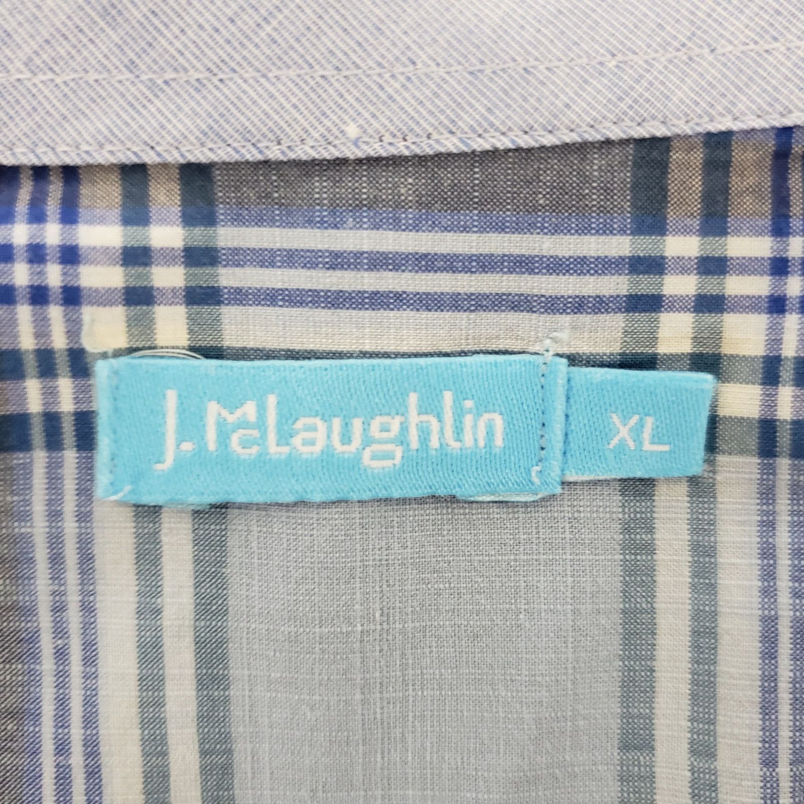 J.McLaughlin J. McLaughlin Contrast Collar Flip Cuff Dress Shirt XL Plaid Size US XL / EU 56 / 4 - 12 Thumbnail