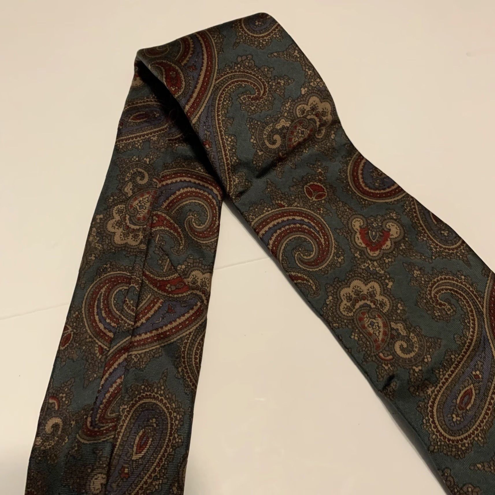 Kenzo ENZO BRUNATTI Silk Tie Multi-Color Abstract Paisley Short Classic Neck Tie Mens Size ONE SIZE - 4 Thumbnail
