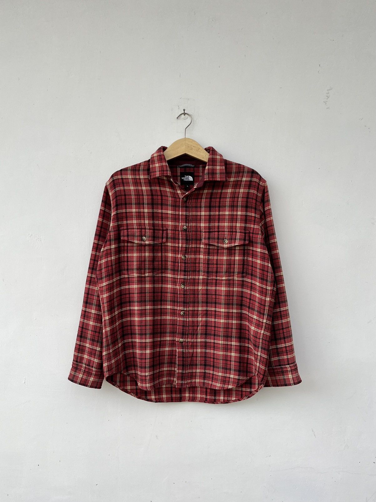 image of The North Face x Vintage Tnf Flannel Classic Pattern in Red, Men's (Size Large)