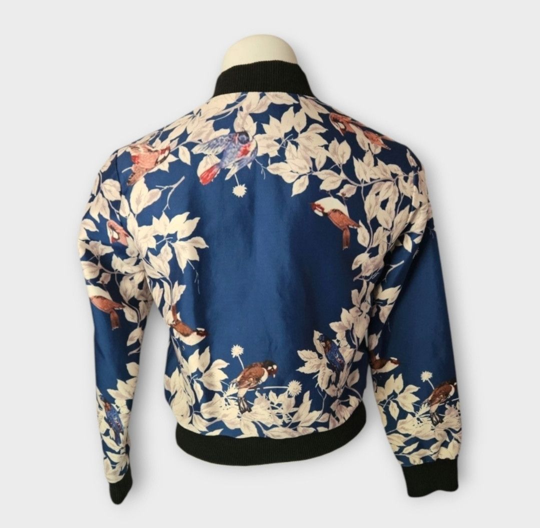 Dolce & Gabbana Dolce & Gabbana Blue Bird Floral Bomber Jacket Size XS / US 0-2 / IT 36-38 - 4 Thumbnail