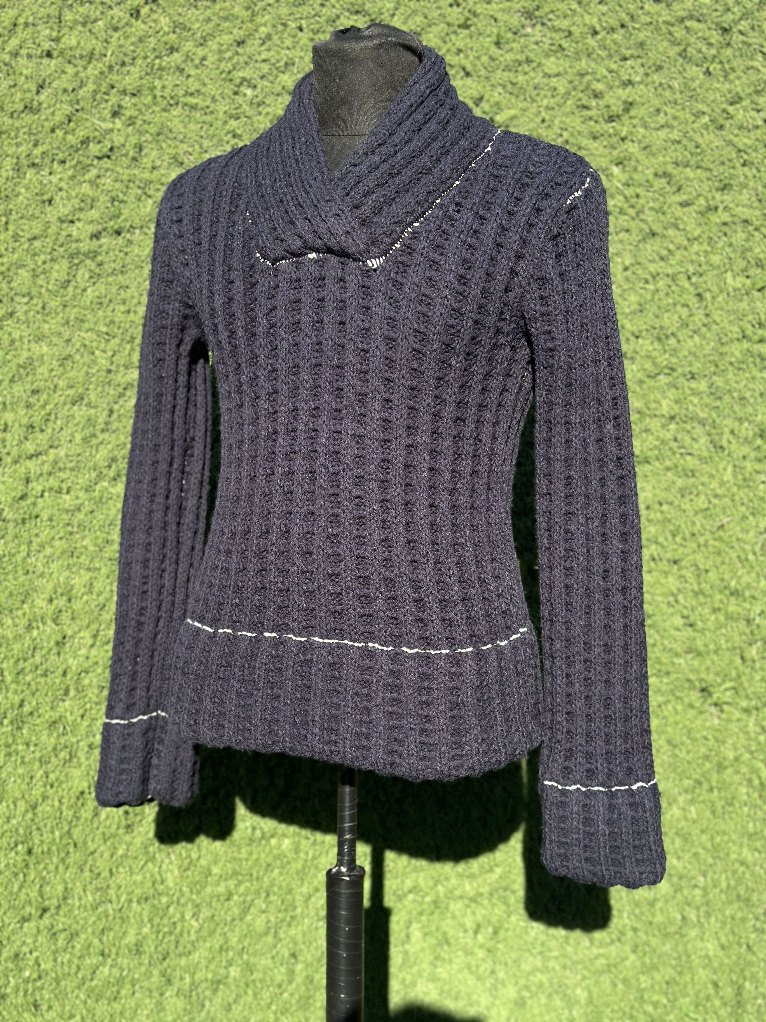 Maison Margiela Maison Martin Margiela Textured Knit Shawl Collar Size M Size US M / EU 48-50 / 2 - 6 Thumbnail