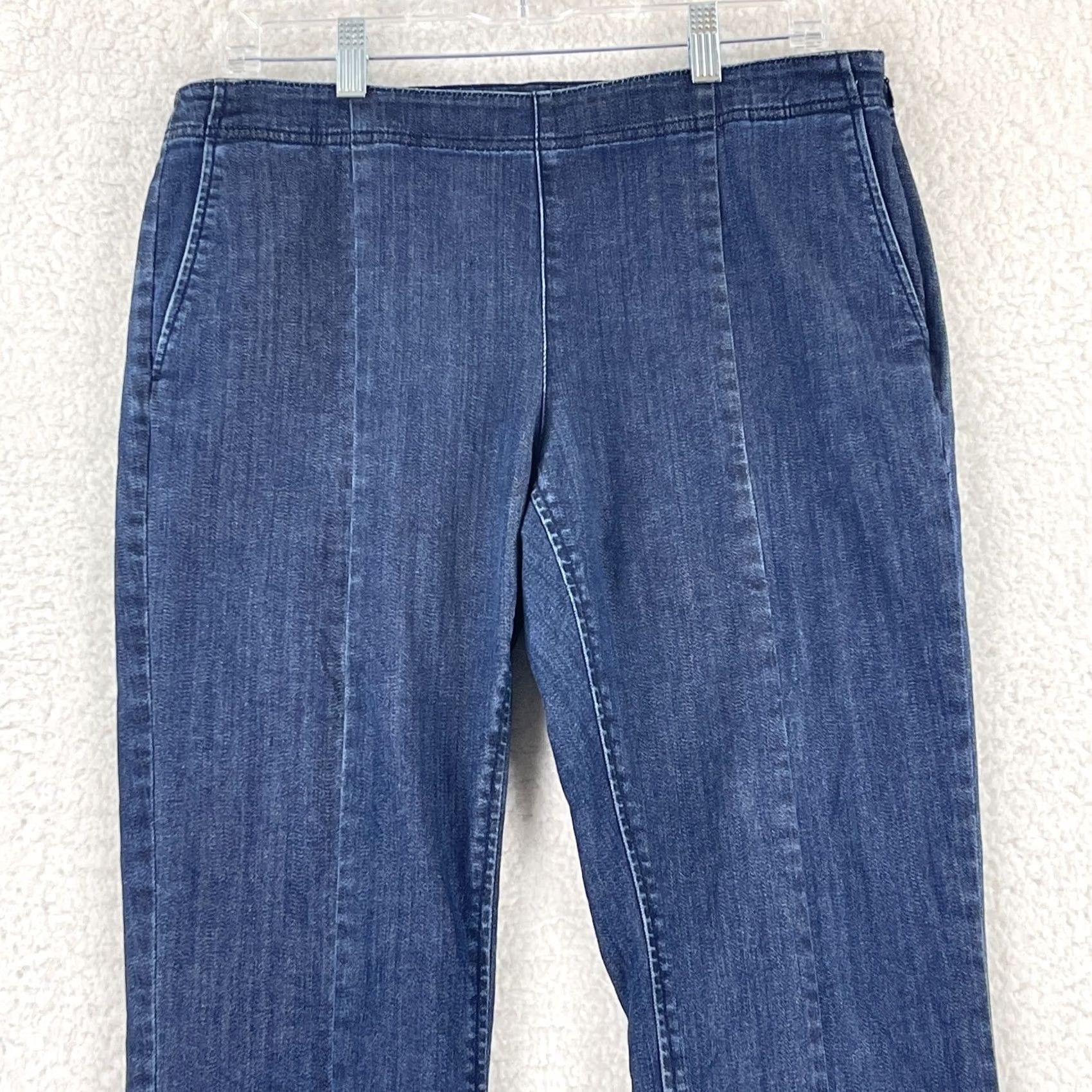 J. Jill J. Jill Jeans Womens 10 Blue Denim Front-Slit Ankle Mid Rise Authentic Fit Modern Bohemian City Preppy Regular Womens Jeans 10 Blue Denim Size 32" / US 10 / IT 46 - 2 Thumbnail