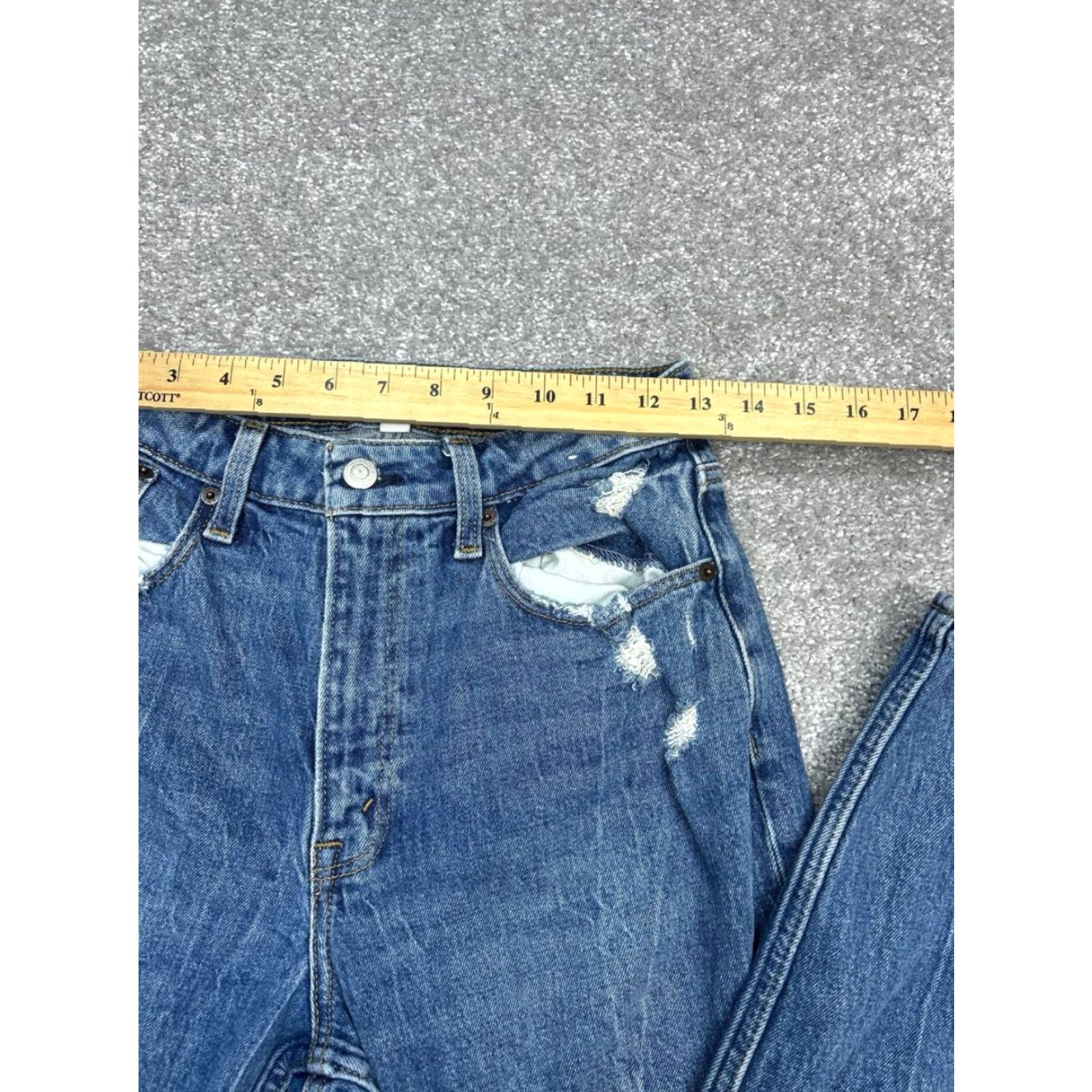 Abercrombie & Fitch Abercrombie & Fitch Curve Love High Rise Mom Jeans Womens 26 Blue Skinny Jeans 26x27 Women Modern Bohemian Love 90s Mens Womens Size 26" / US 2 / IT 38 - 6 Thumbnail