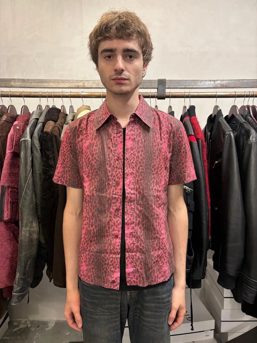 Just Cavalli × Vintage 2000s Cavalli Leopard Print Red Obscure Shirt Size US S / EU 44-46 / 1 - 4 Thumbnail