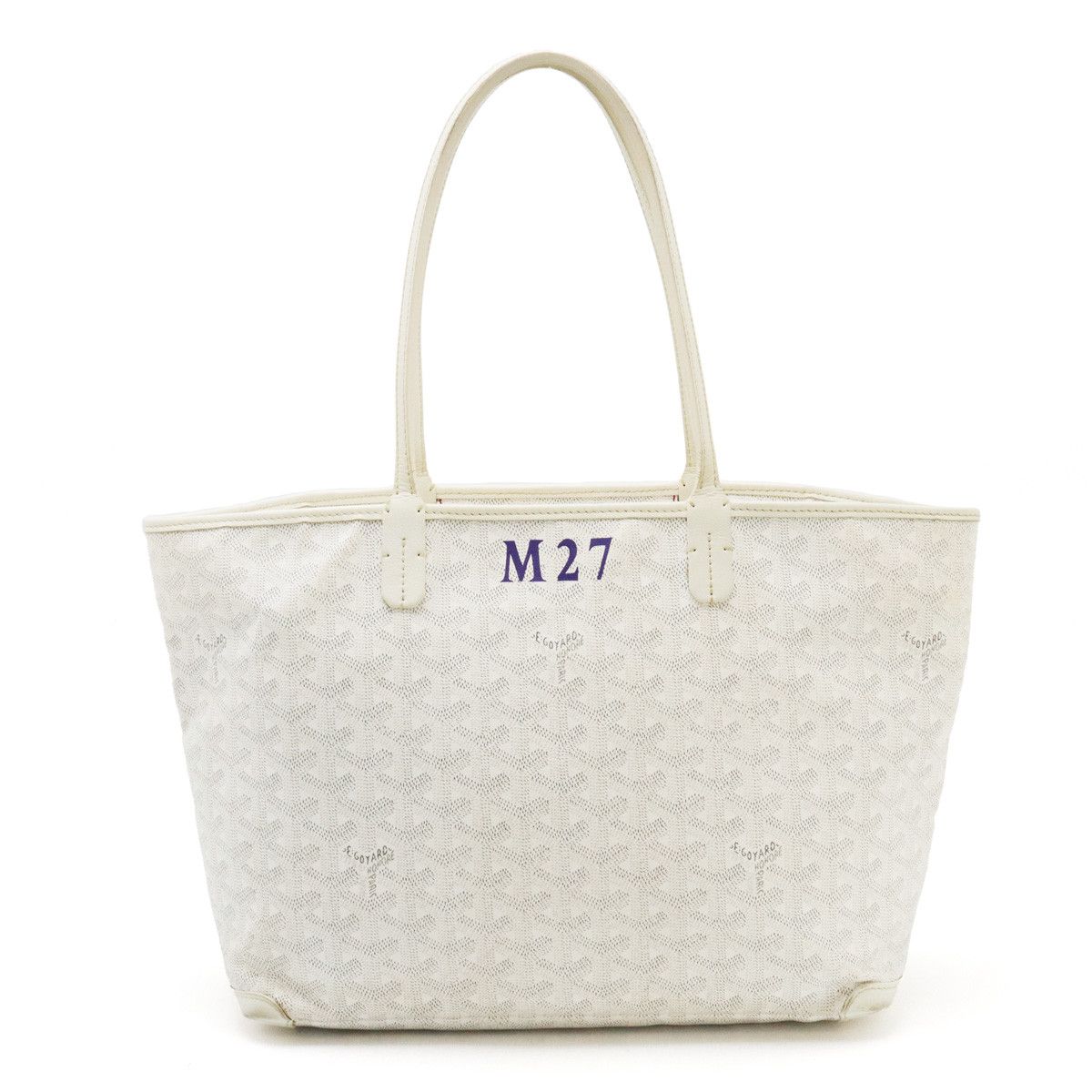 Goyard Goyard Goyard Artois PM Tote Bag PVC/Leather White Canvas Tote Bag in Very Good Condition Size ONE SIZE - 1 Thumbnail